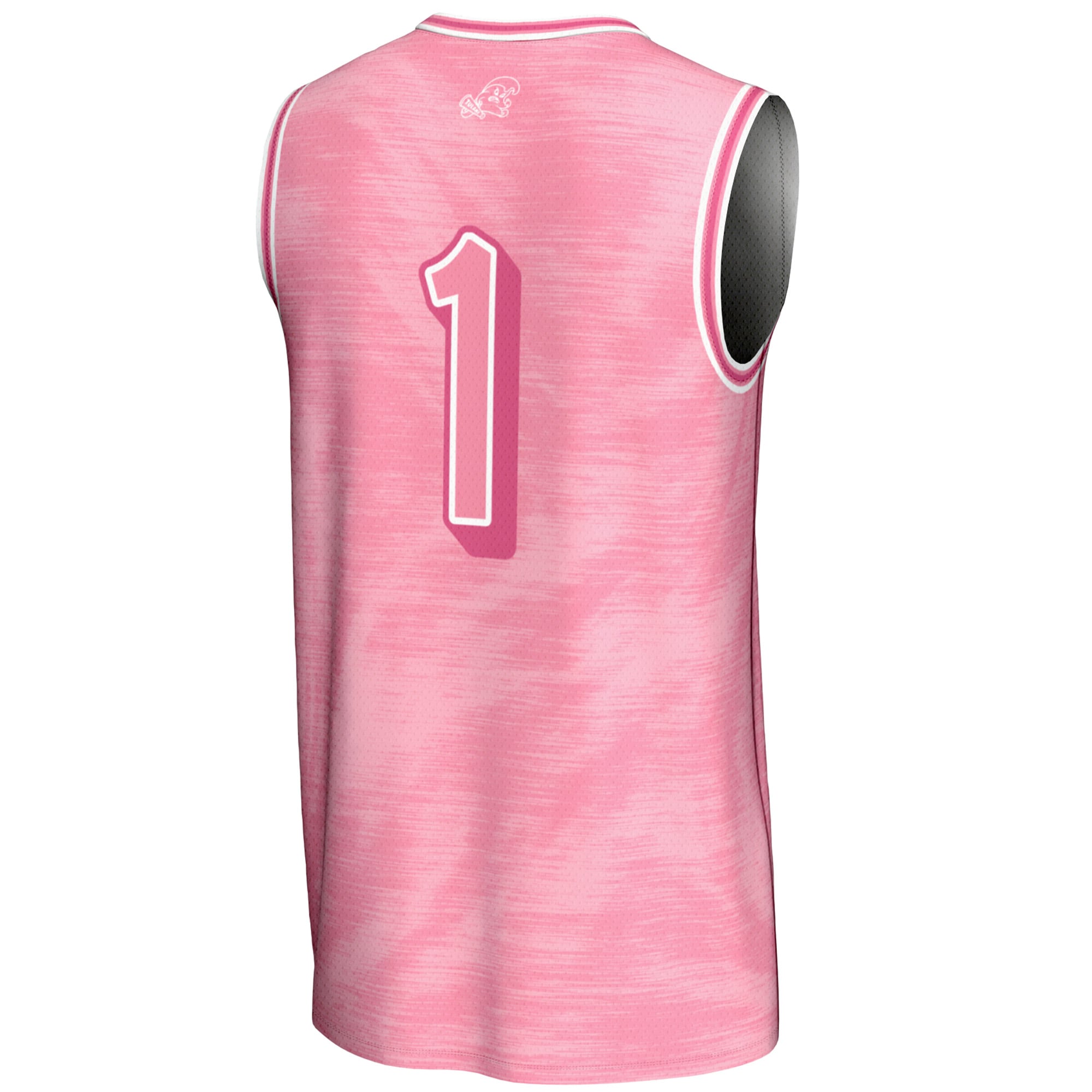 #1 Tulane Green Wave Unisex Lightweight Basketball Jersey Pink - back view
