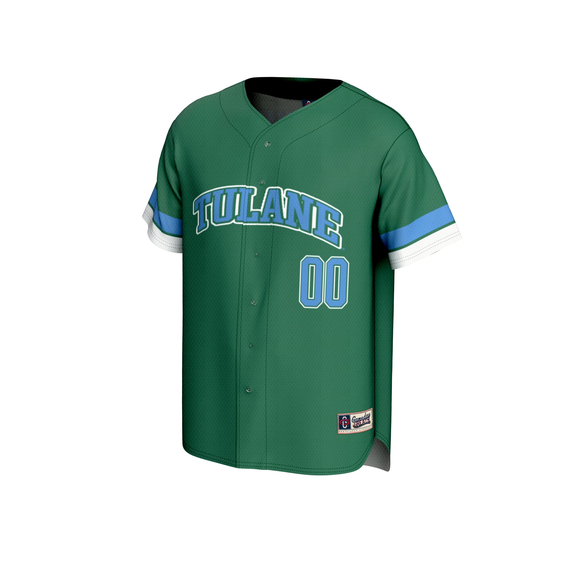 Tulane Green Wave Youth Lightweight Baseball Jersey Green - front view