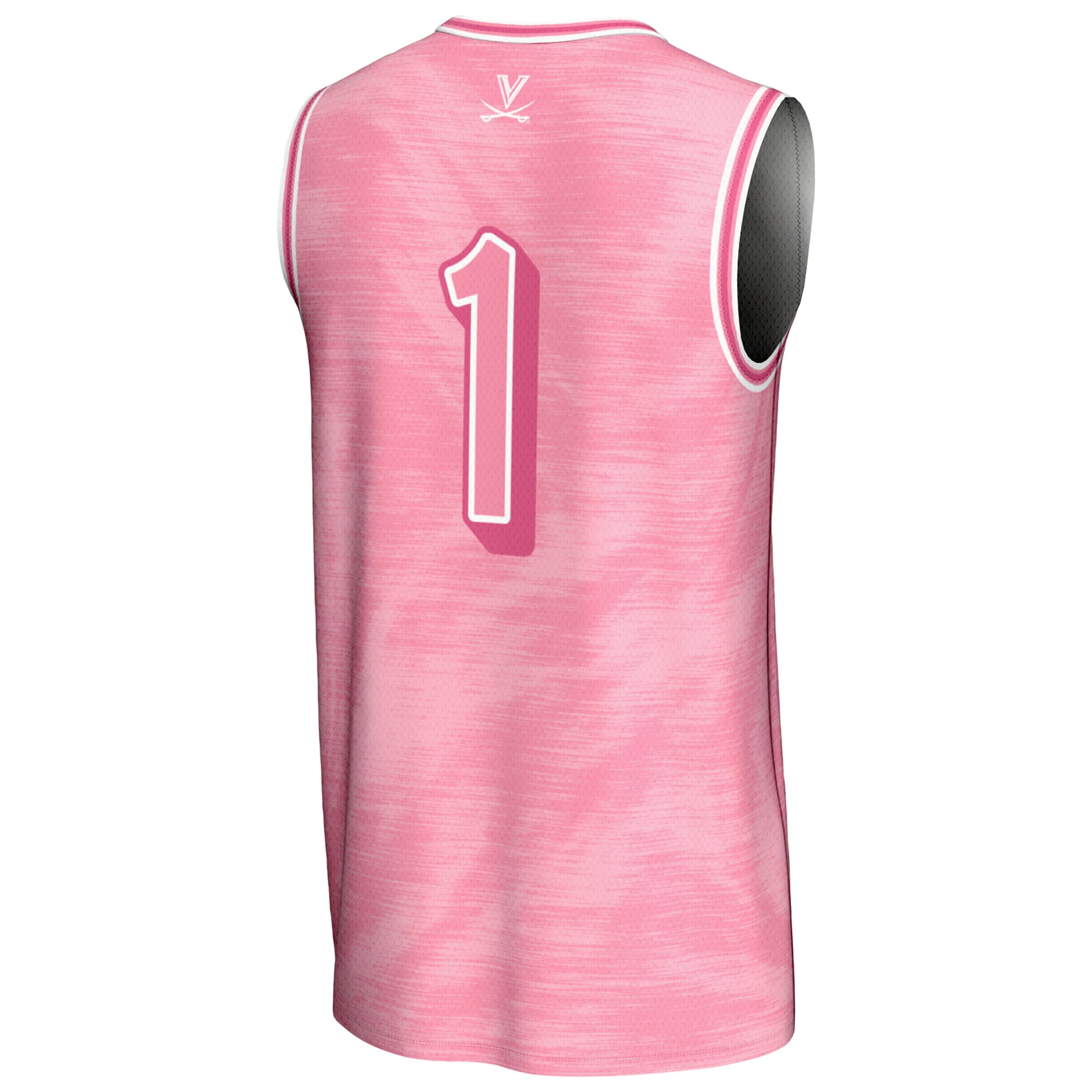 #1 Tulane Green Wave Youth Lightweight Basketball Jersey Pink - back view