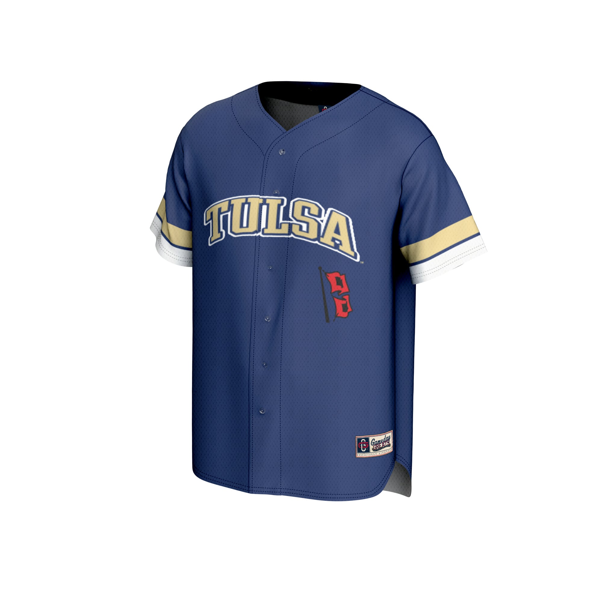 Tulsa Golden Hurricane Baseball Jersey Royal - front view