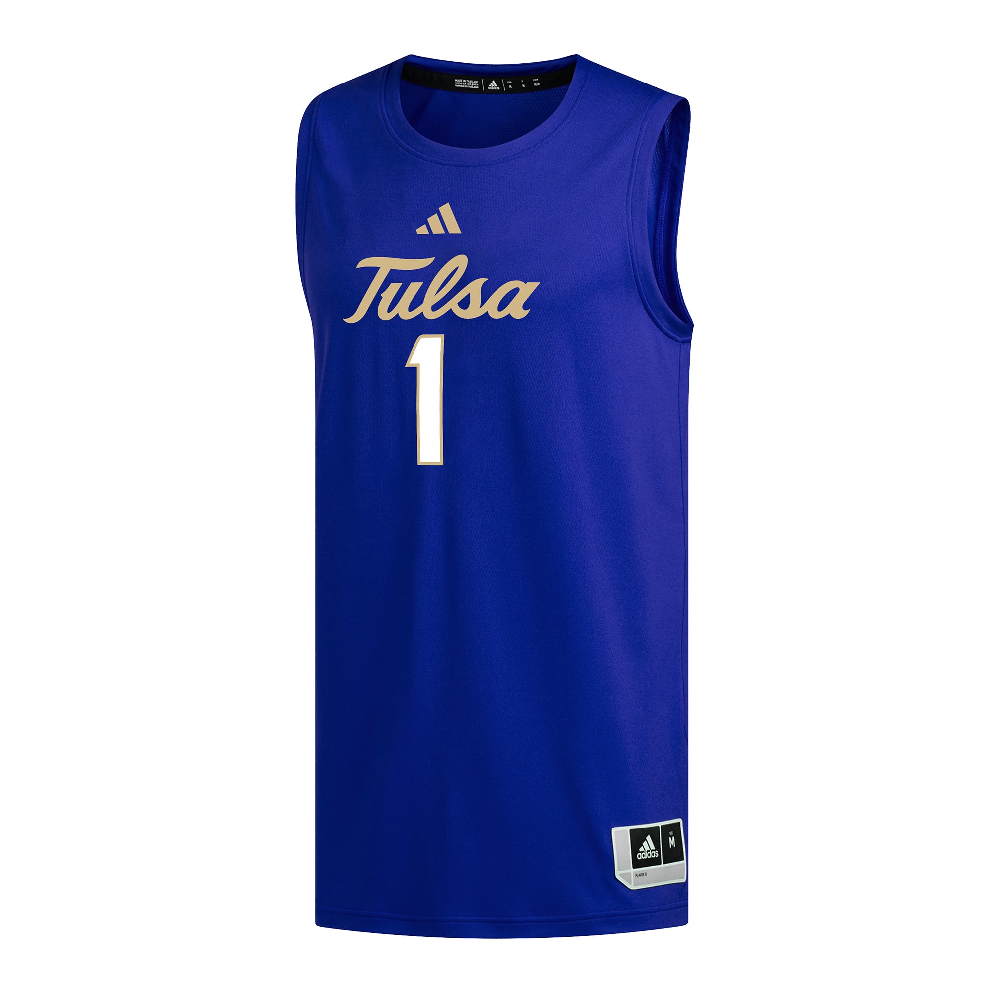 #1 Tulsa Golden Hurricane Basketball Jersey Royal - front view