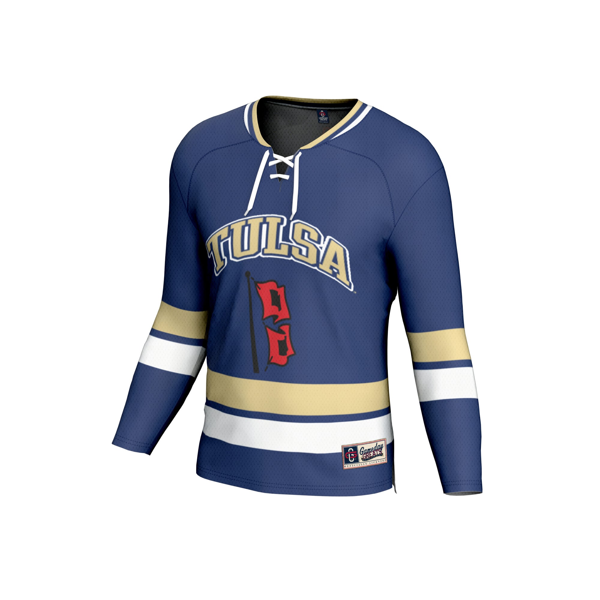Tulsa Golden Hurricane Hockey Jersey Royal - front view