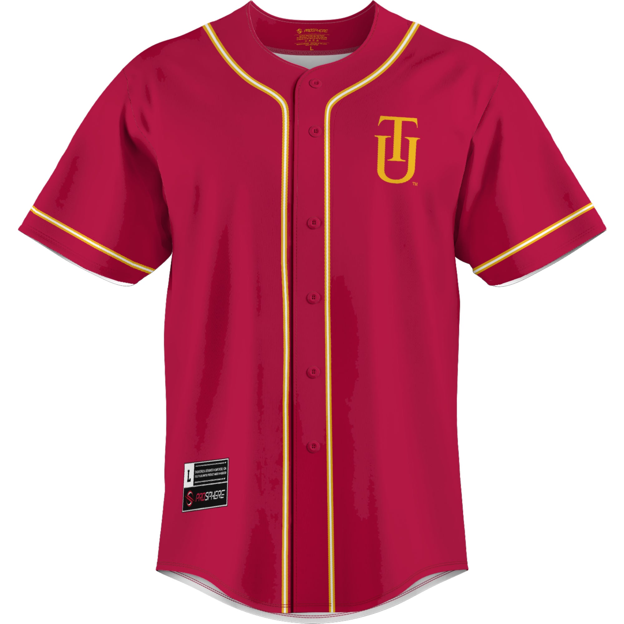 Tuskegee Golden Tigers Lightweight Baseball Jersey Crimson - front view