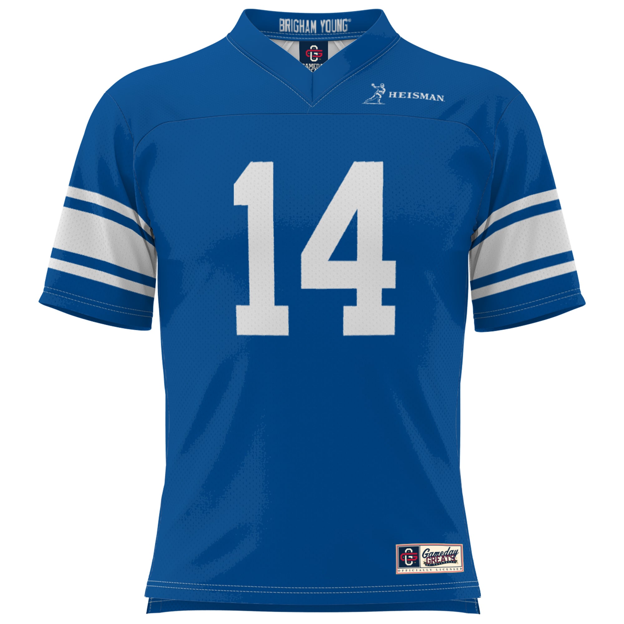 Ty Detmer BYU Cougars Heisman Football Jersey Royal - front view