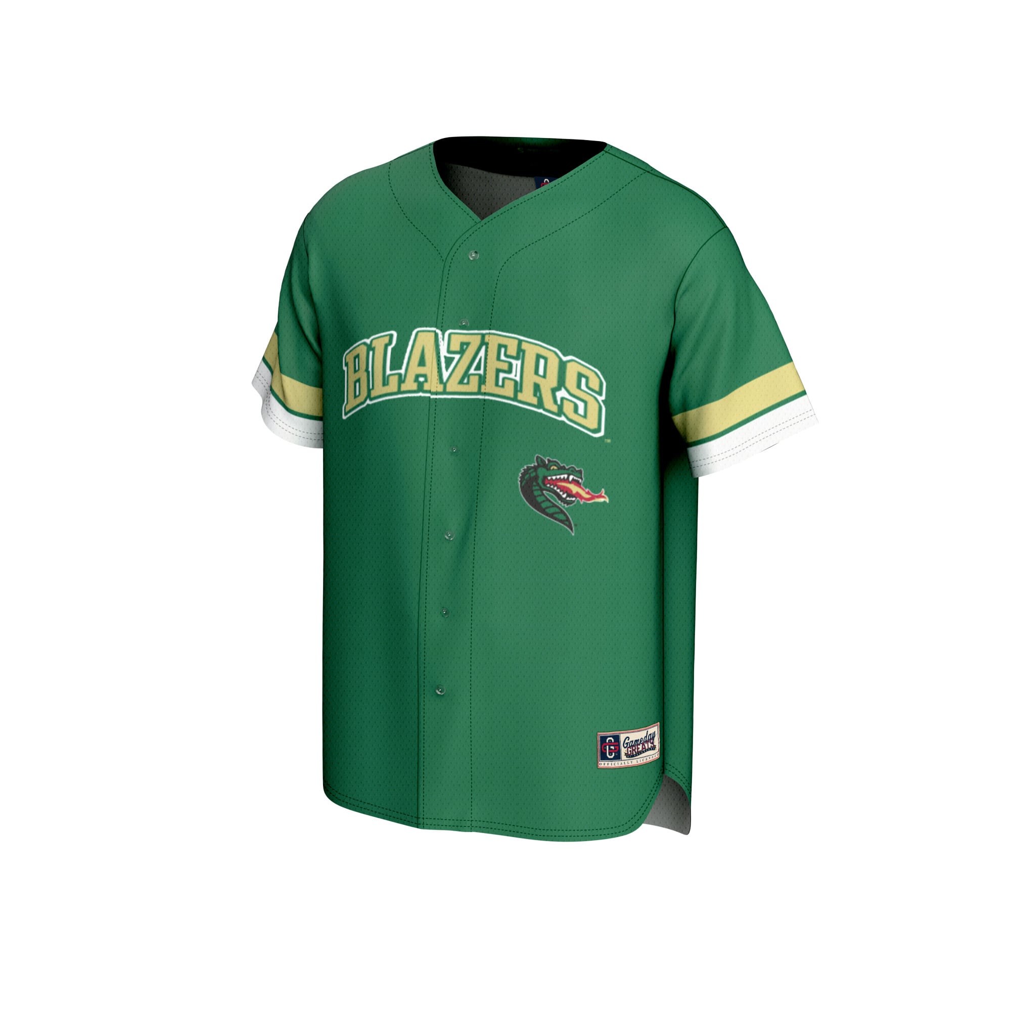 UAB Blazers Youth Baseball Jersey Green - front view
