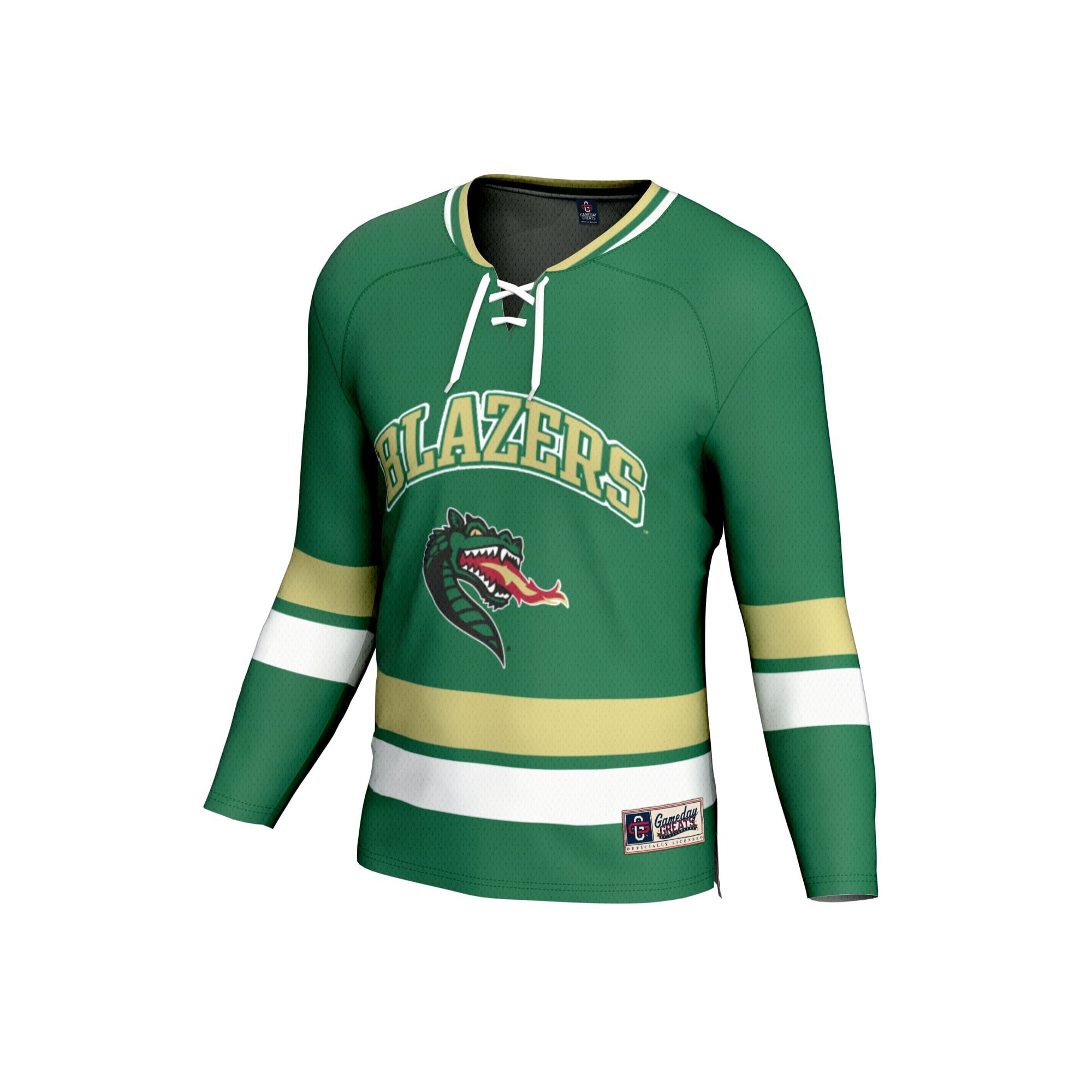UAB Blazers Youth Hockey Jersey Green - front view