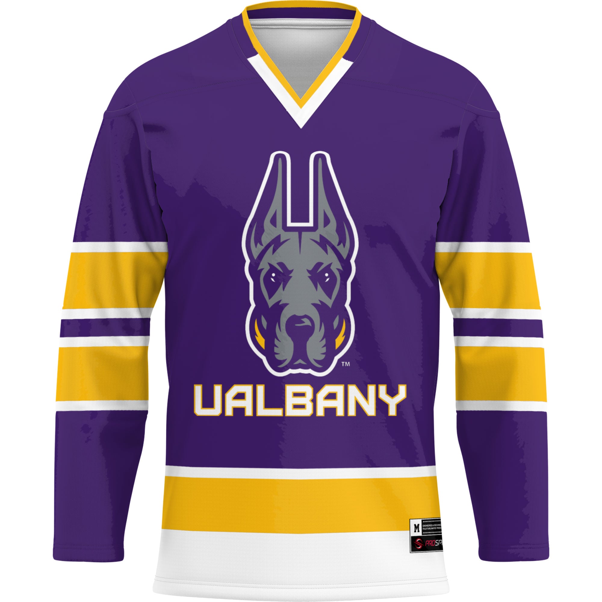 UAlbany Great Danes Hockey Jersey Purple - front view
