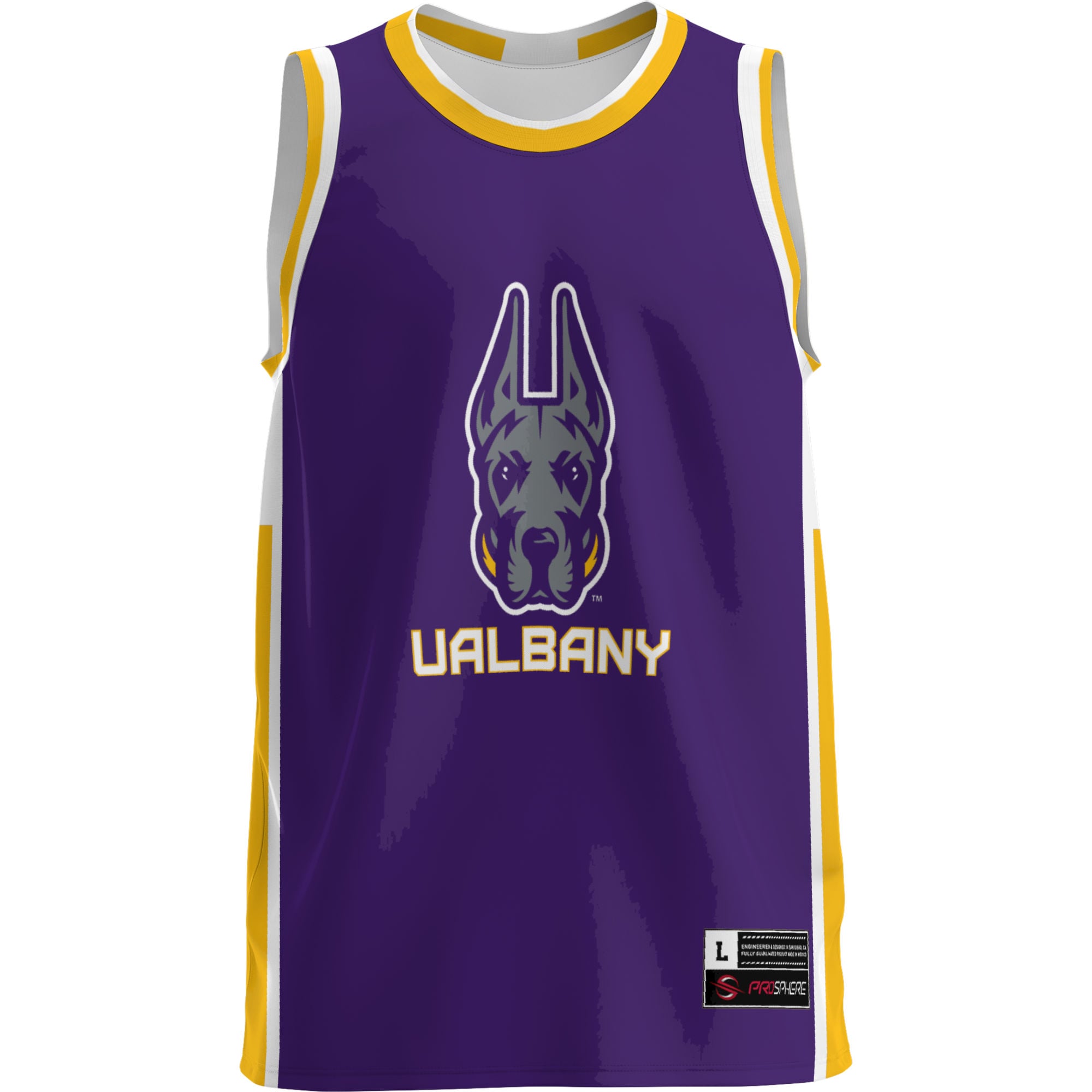 UAlbany Great Danes Lightweight Basketball Jersey Purple - front view