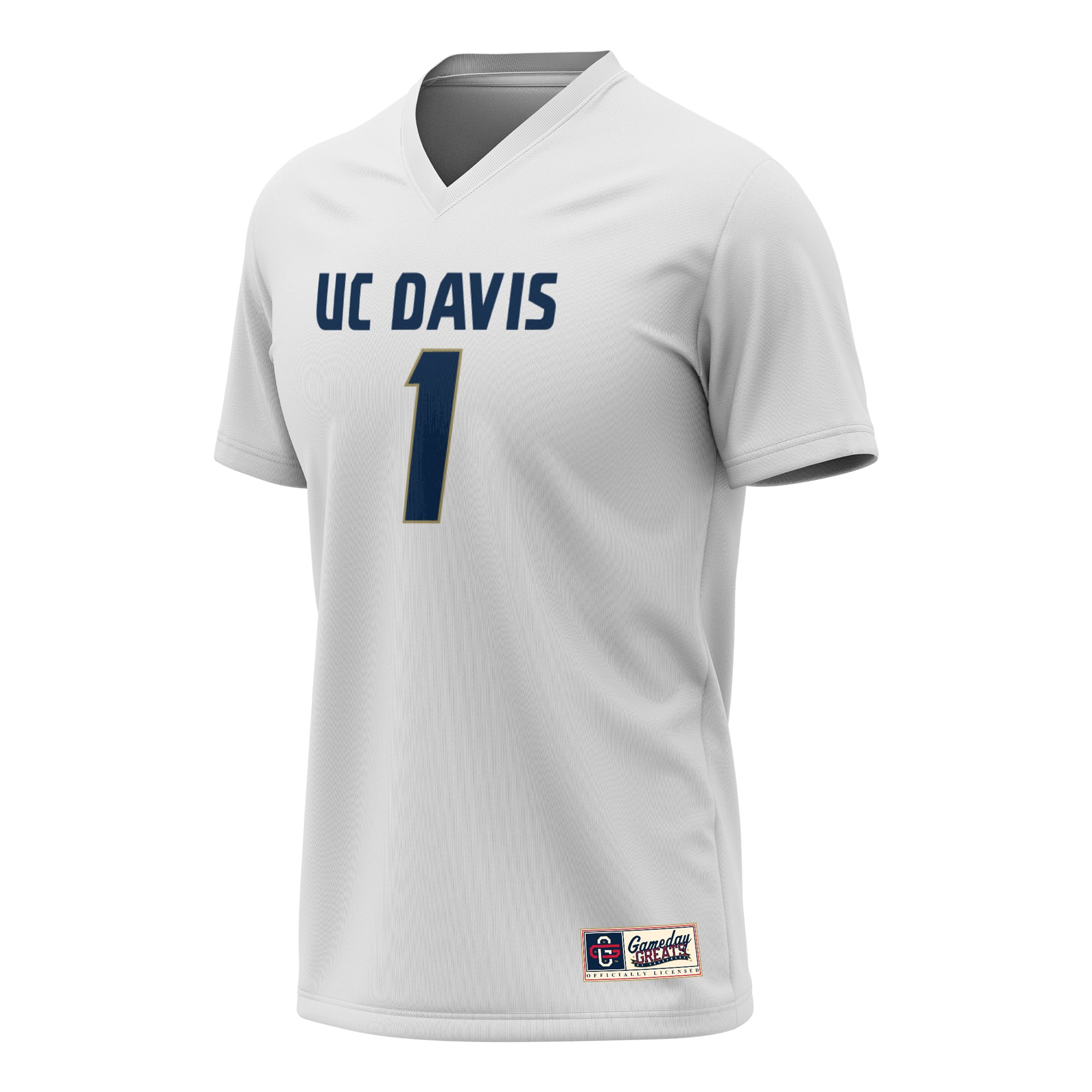 UC Davis Aggies Unisex Lightweight Collegiate Men's Lacrosse Fashion Jersey White - front view