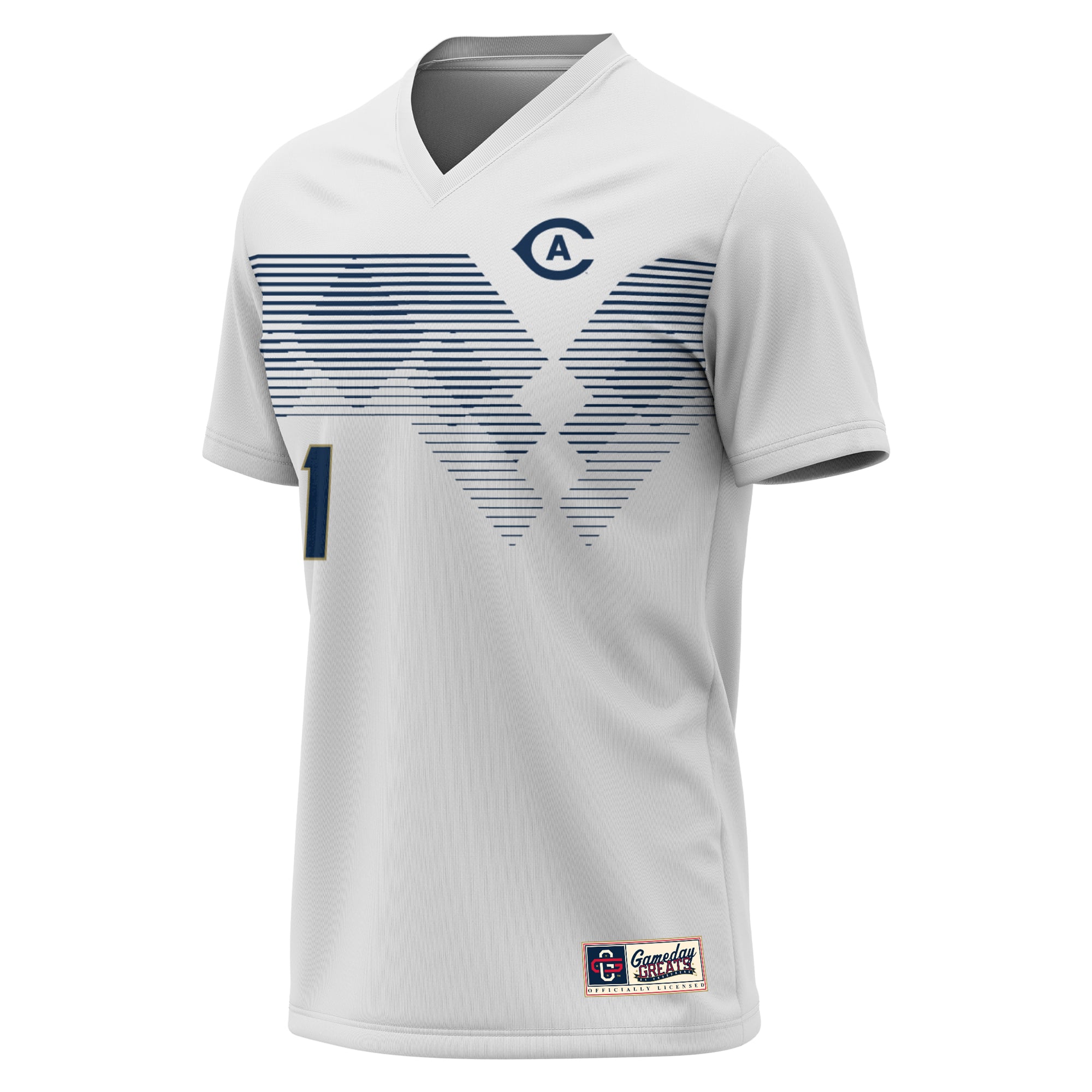UC Davis Aggies Youth Lightweight Collegiate Soccer Fashion Jersey White - front view