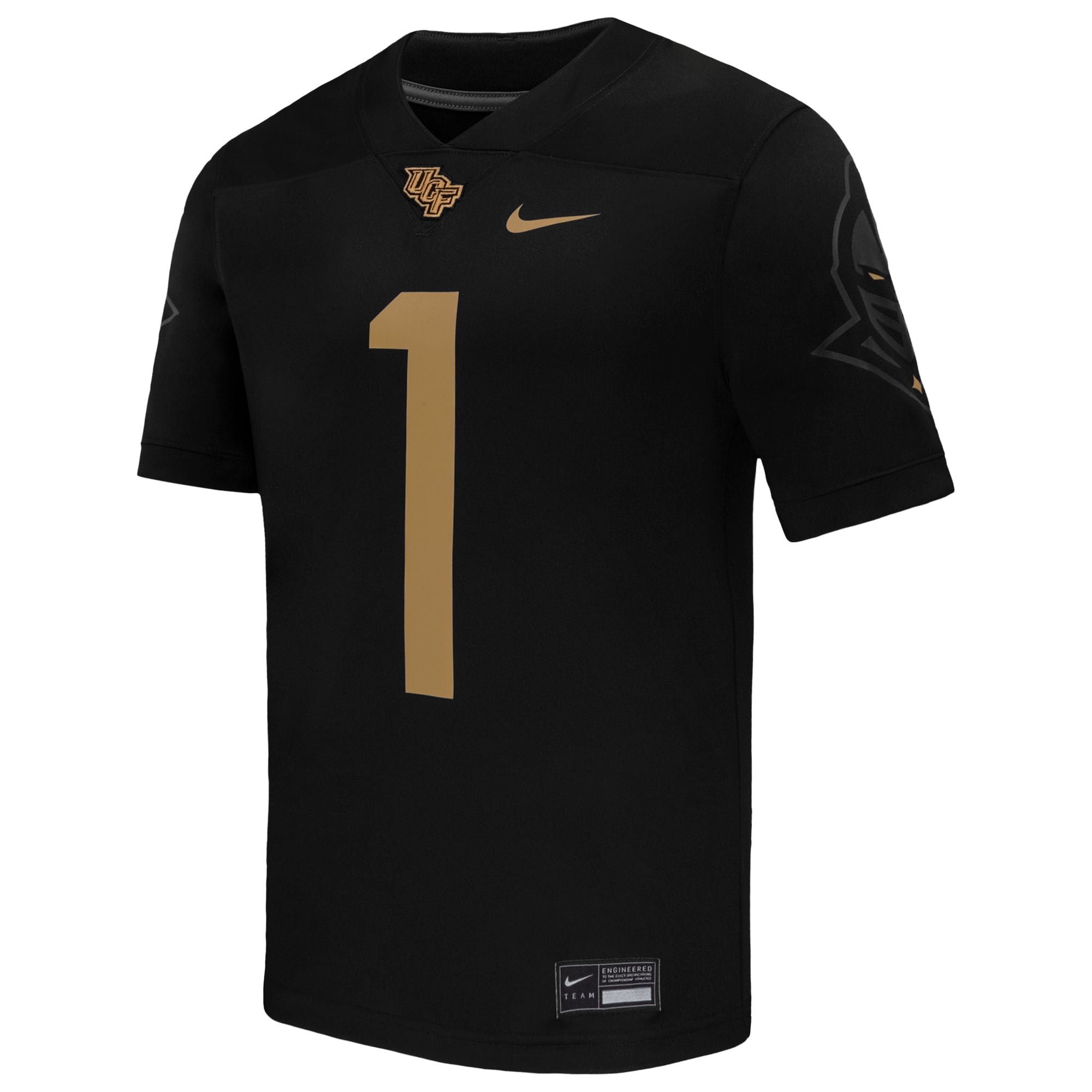 #1 UCF Knights Alternate Football Jersey Black - front view