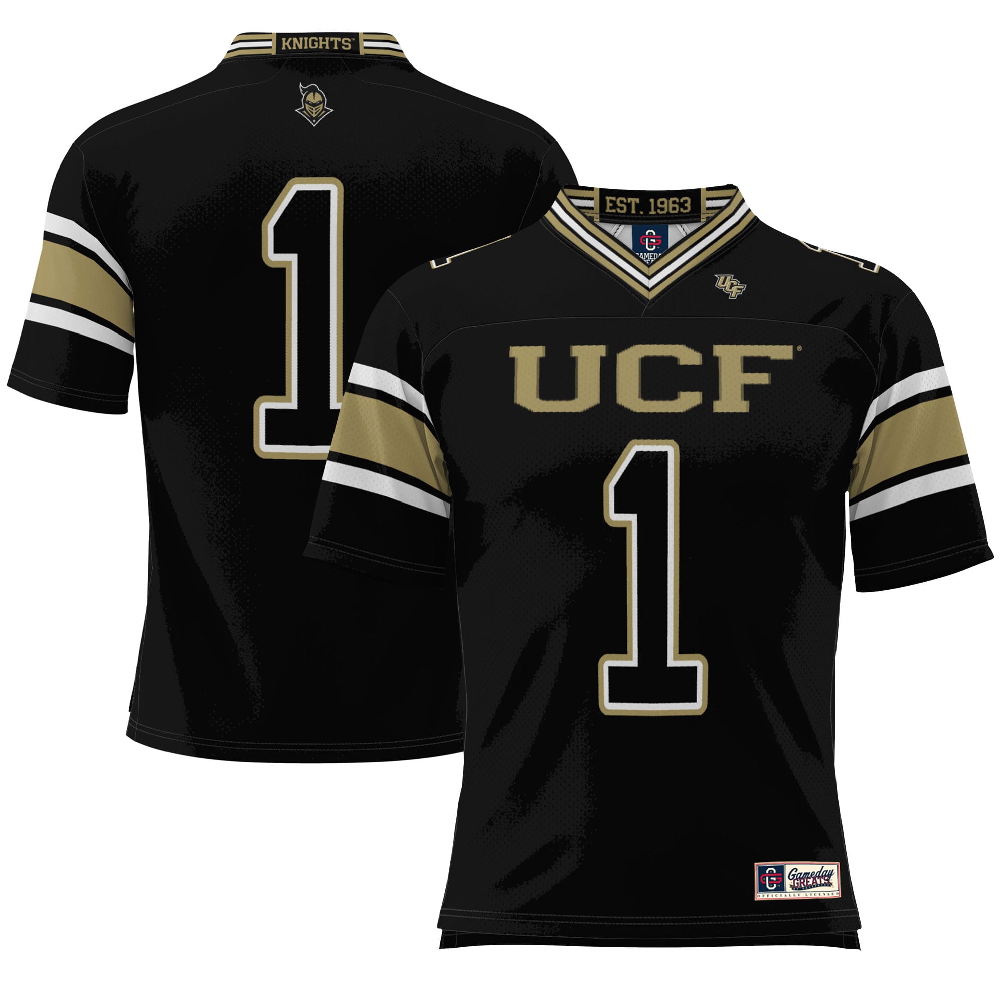 #1 UCF Knights Endzone Football Jersey Black - front view