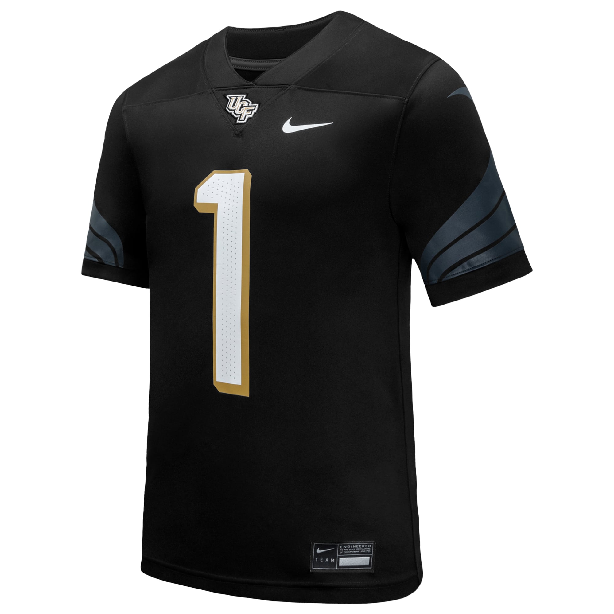 #1 UCF Knights Home Football Jersey Black - front view