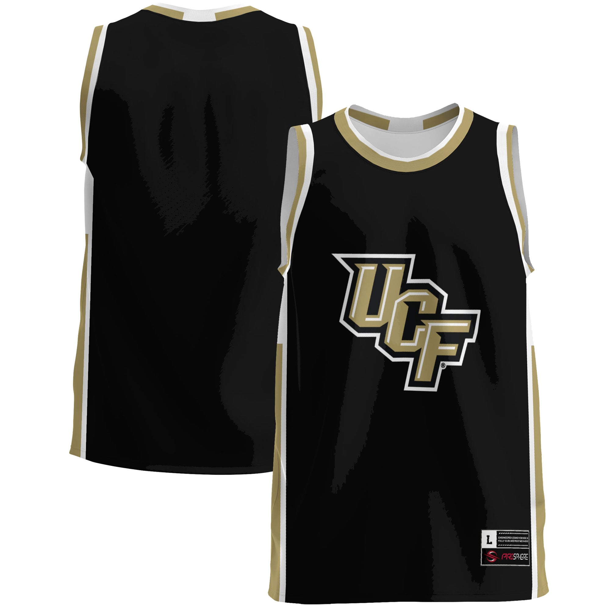 UCF Knights Lightweight Basketball Jersey Gold - front and back view