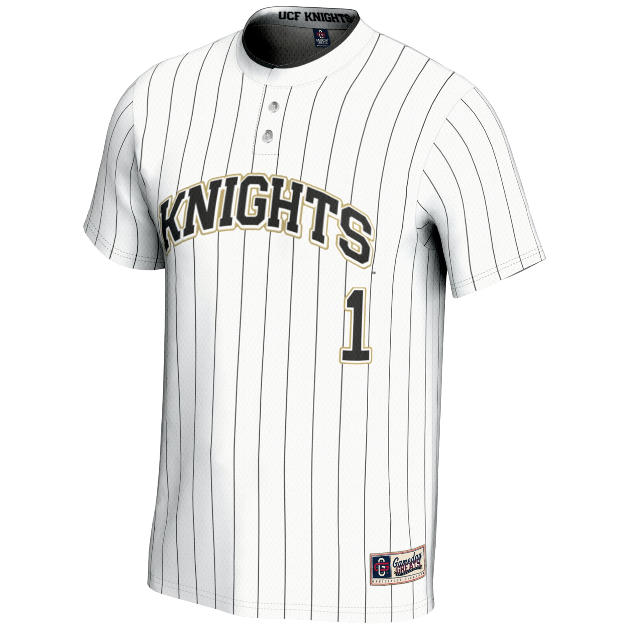 #1 UCF Knights Lightweight Softball Jersey White - front view
