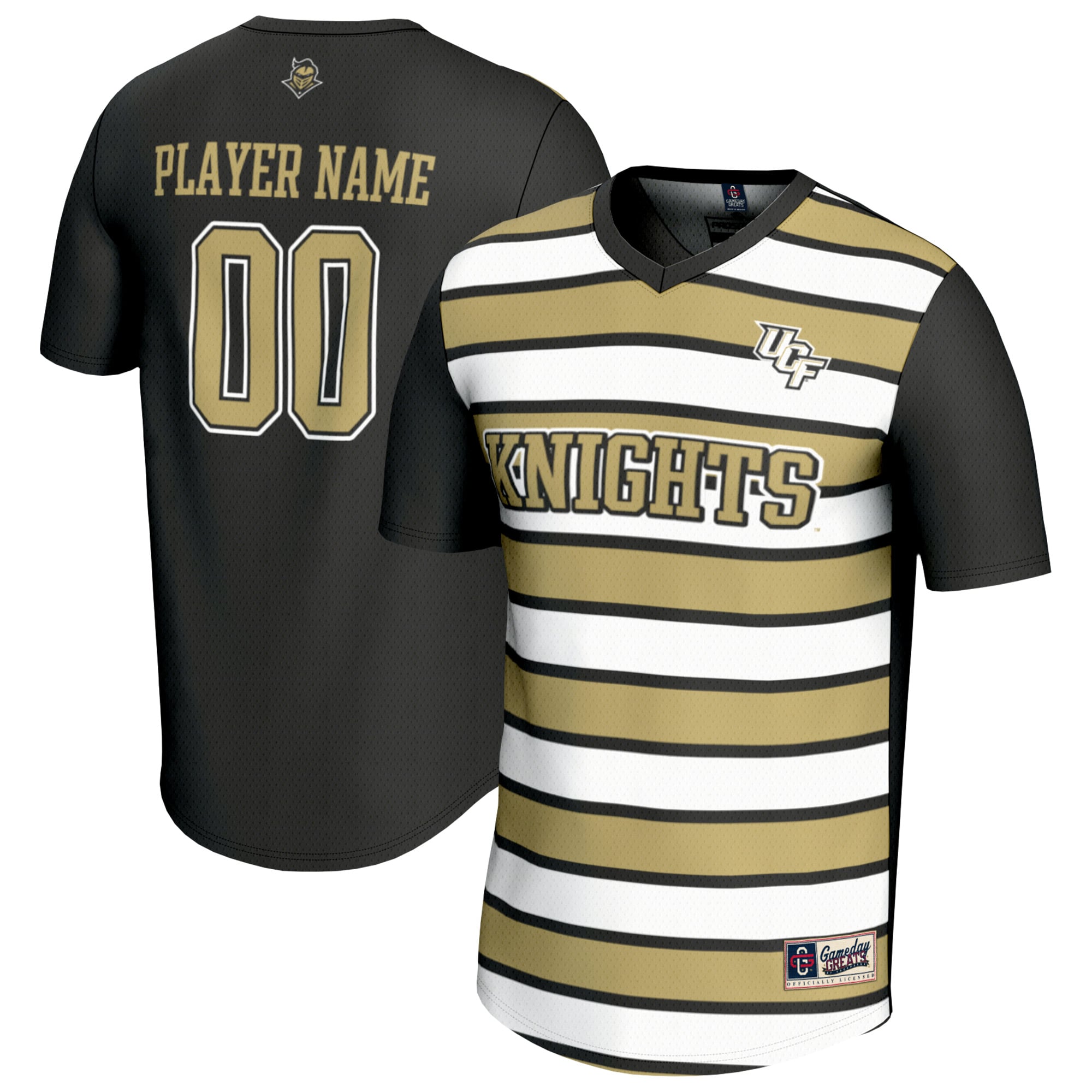 UCF Knights Unisex Collegiate Women's Soccer Lightweight Fashion Jersey - front and back view