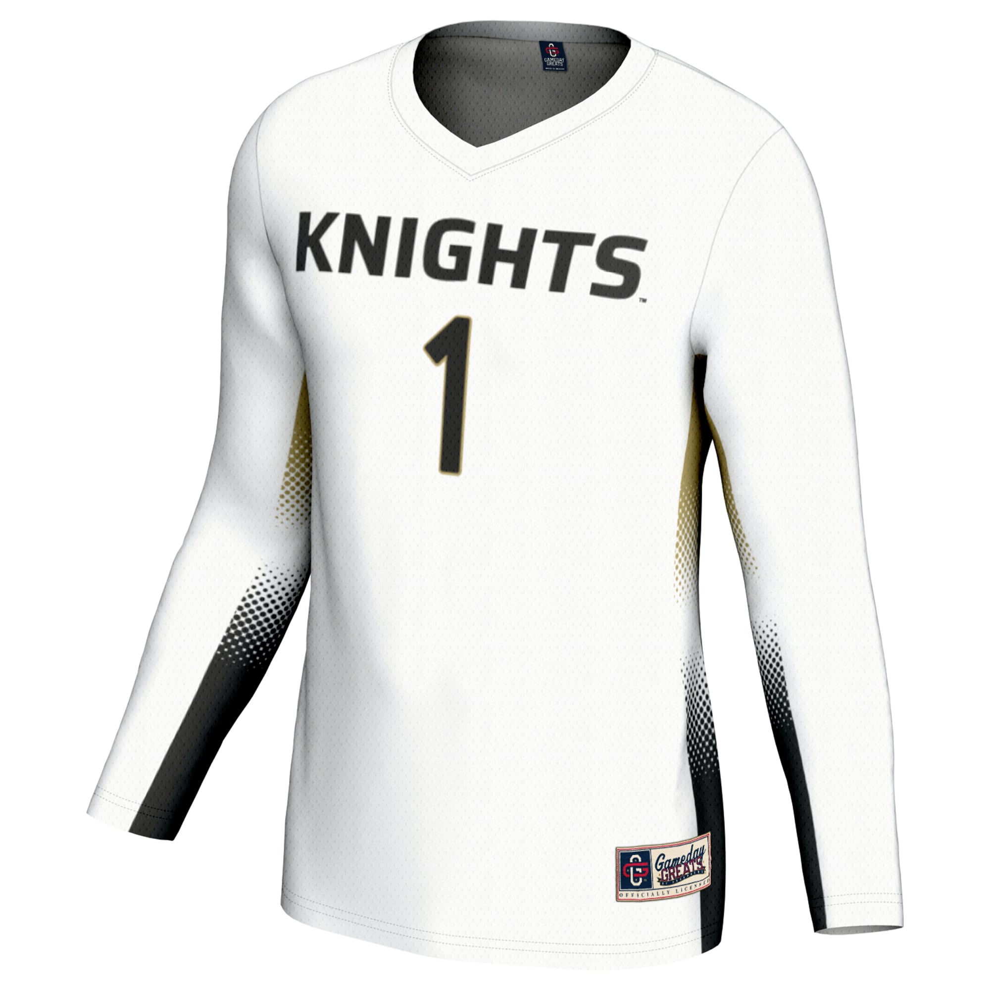 #1 UCF Knights Unisex Lightweight Volleyball Jersey White - front view