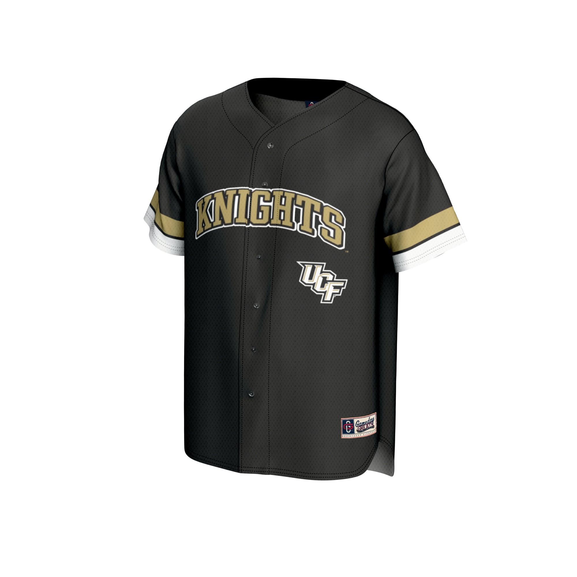 UCF Knights Unisex Spirit Baseball Jersey Black - front view