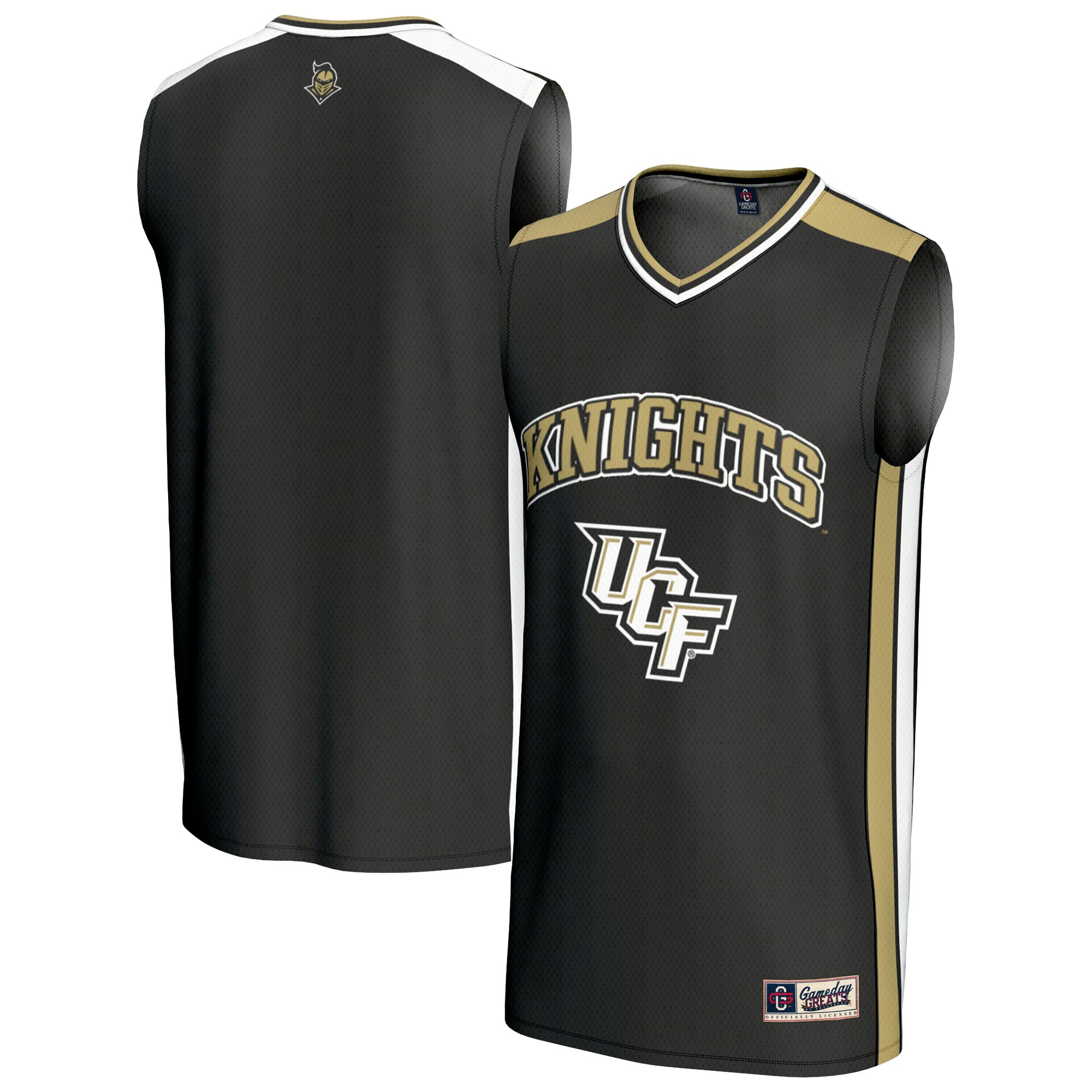 UCF Knights Unisex Spirit Basketball Jersey Black - front and back view