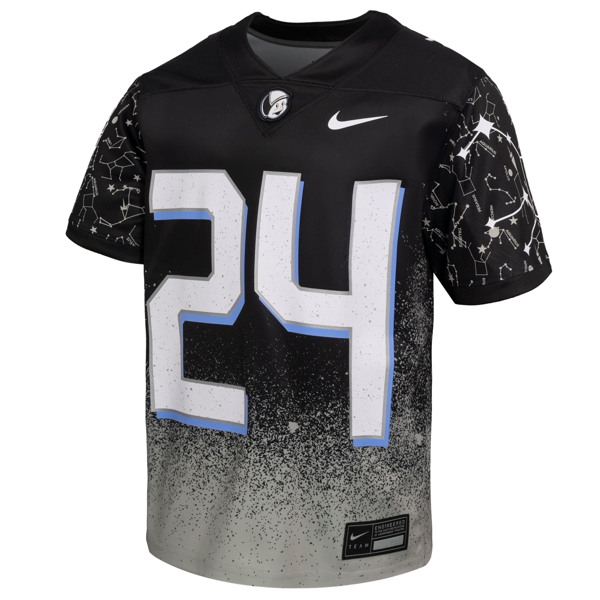 #24 UCF Knights Youth 2024 Space Game Alternate Jersey Black - front view