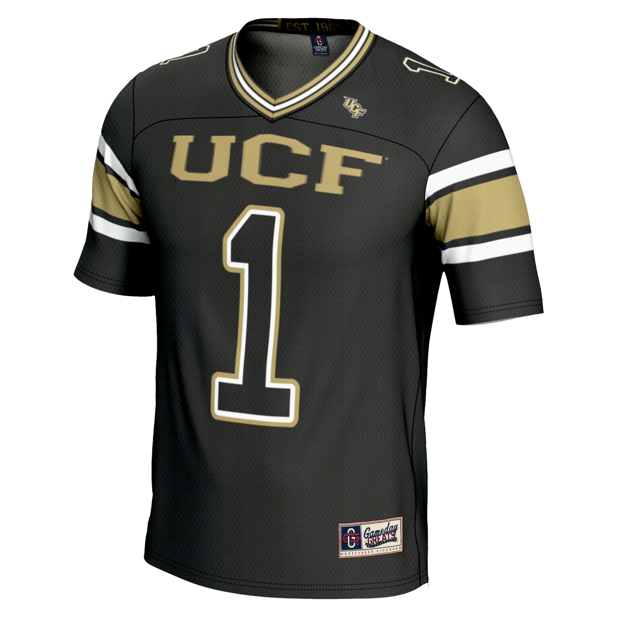 #1 UCF Knights Youth Endzone Football Jersey Black - back view