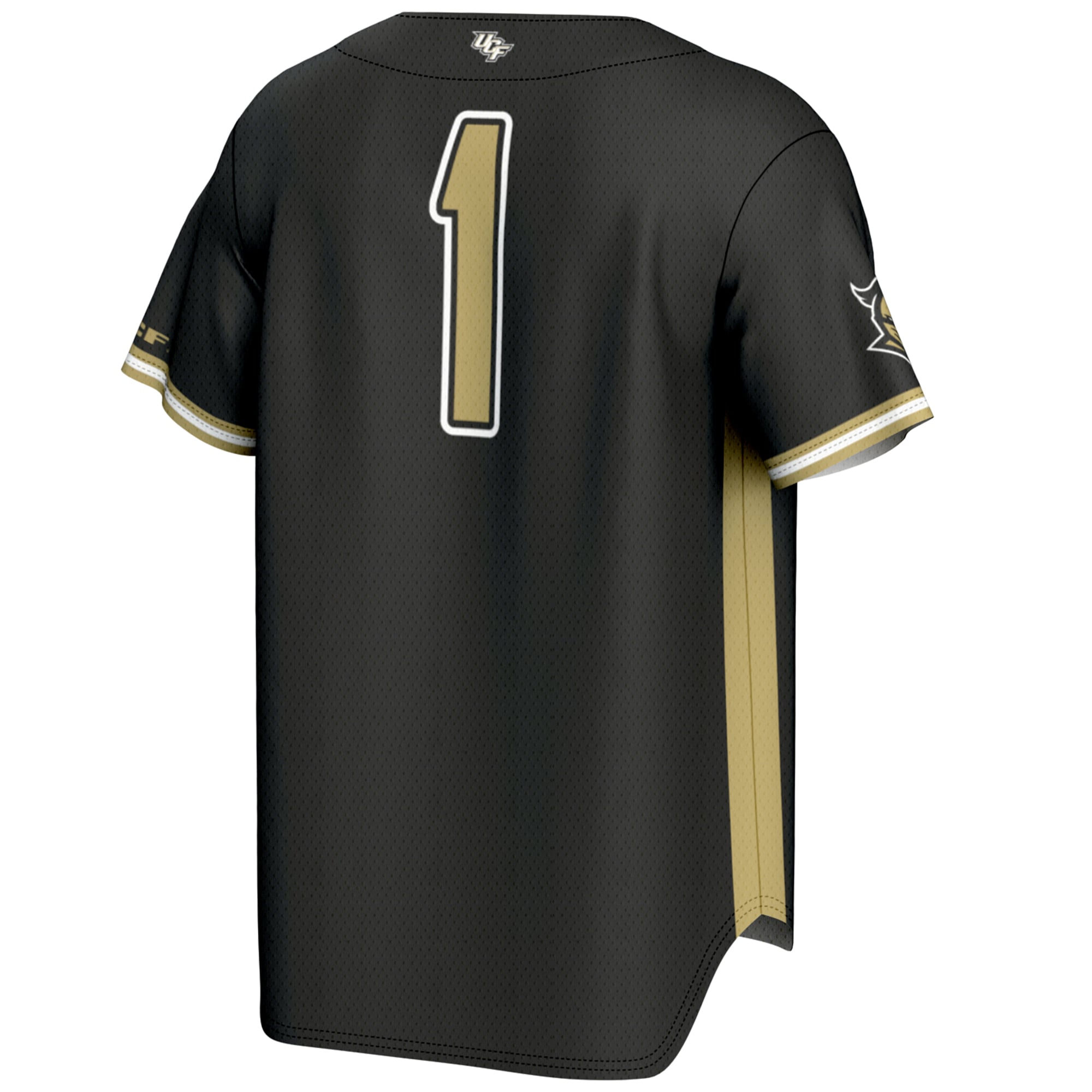 #1 UCF Knights Youth Lightweight Baseball Jersey Black - back view