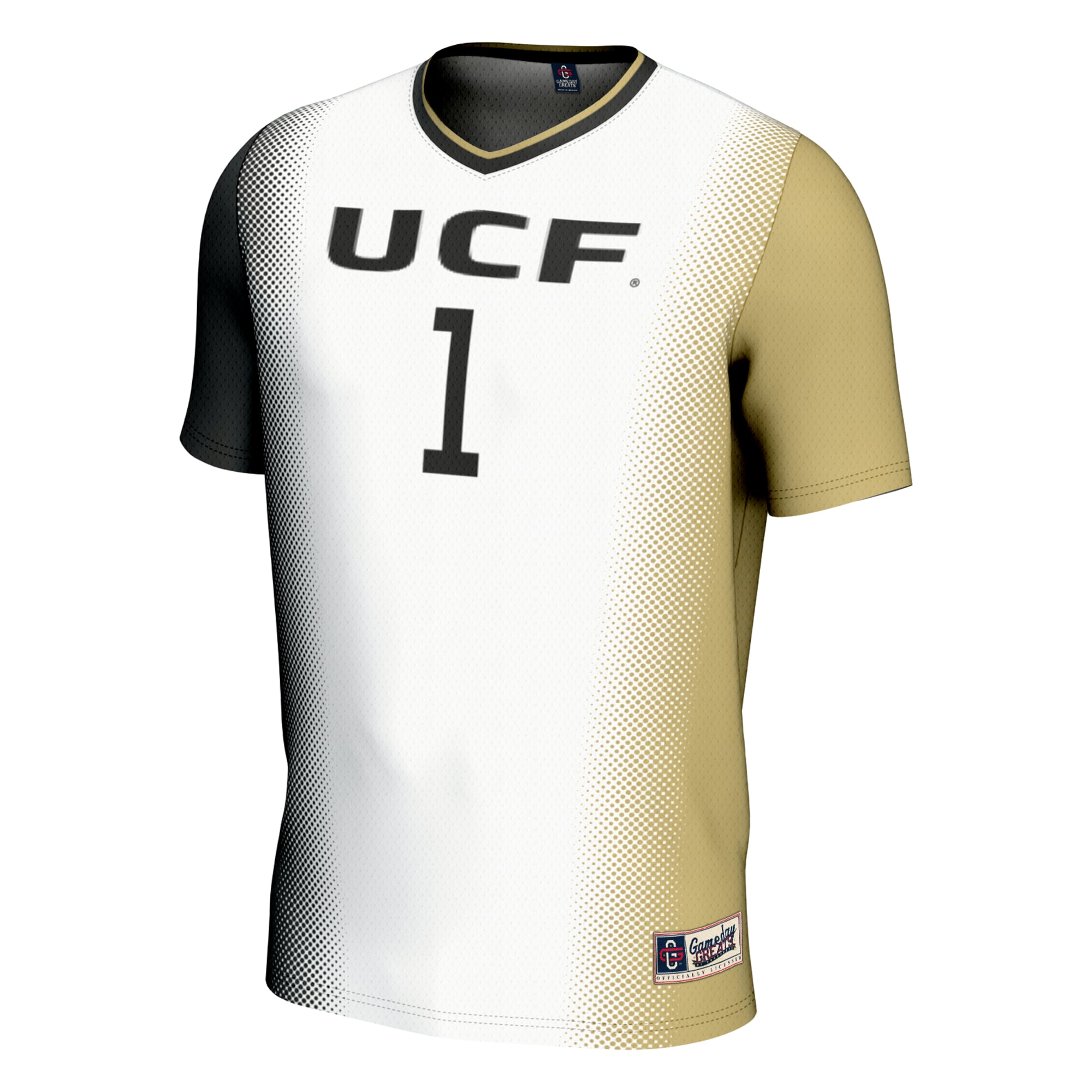 #1 UCF Knights Youth Lightweight Women's Soccer Jersey White - front view