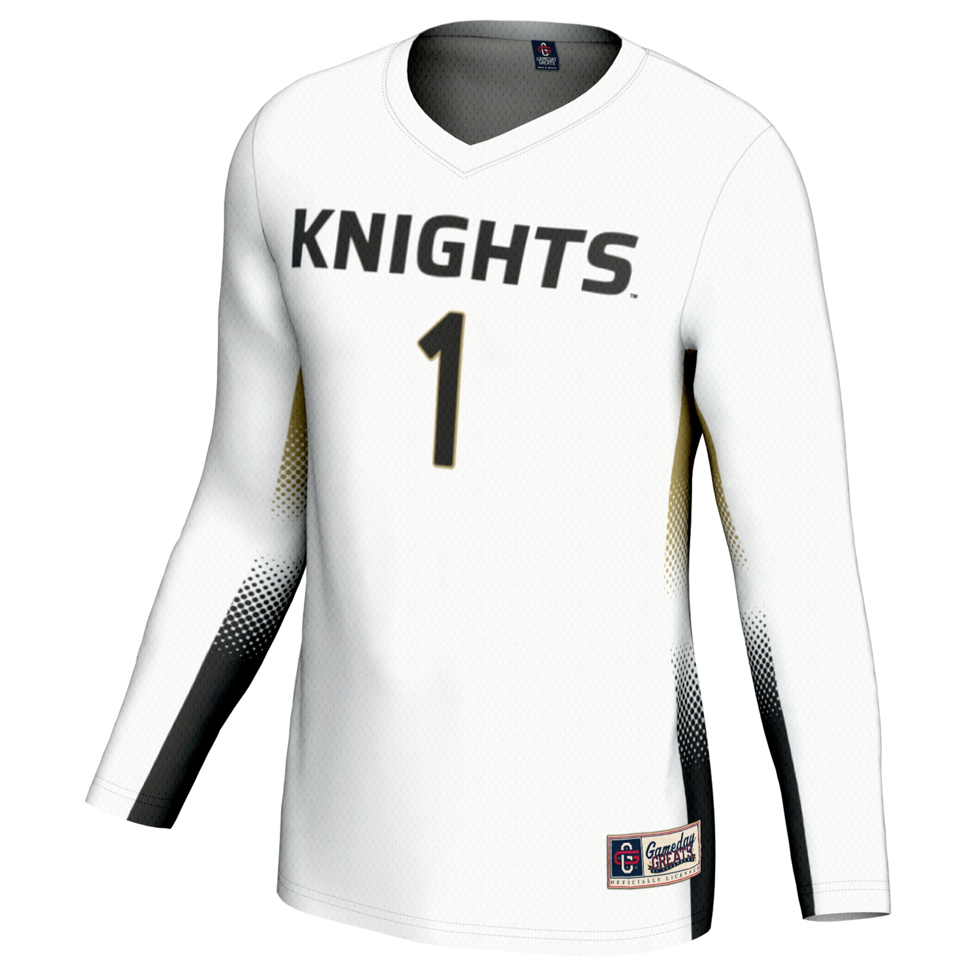 #1 UCF Knights Youth Lightweight Women's Volleyball Jersey White - front view