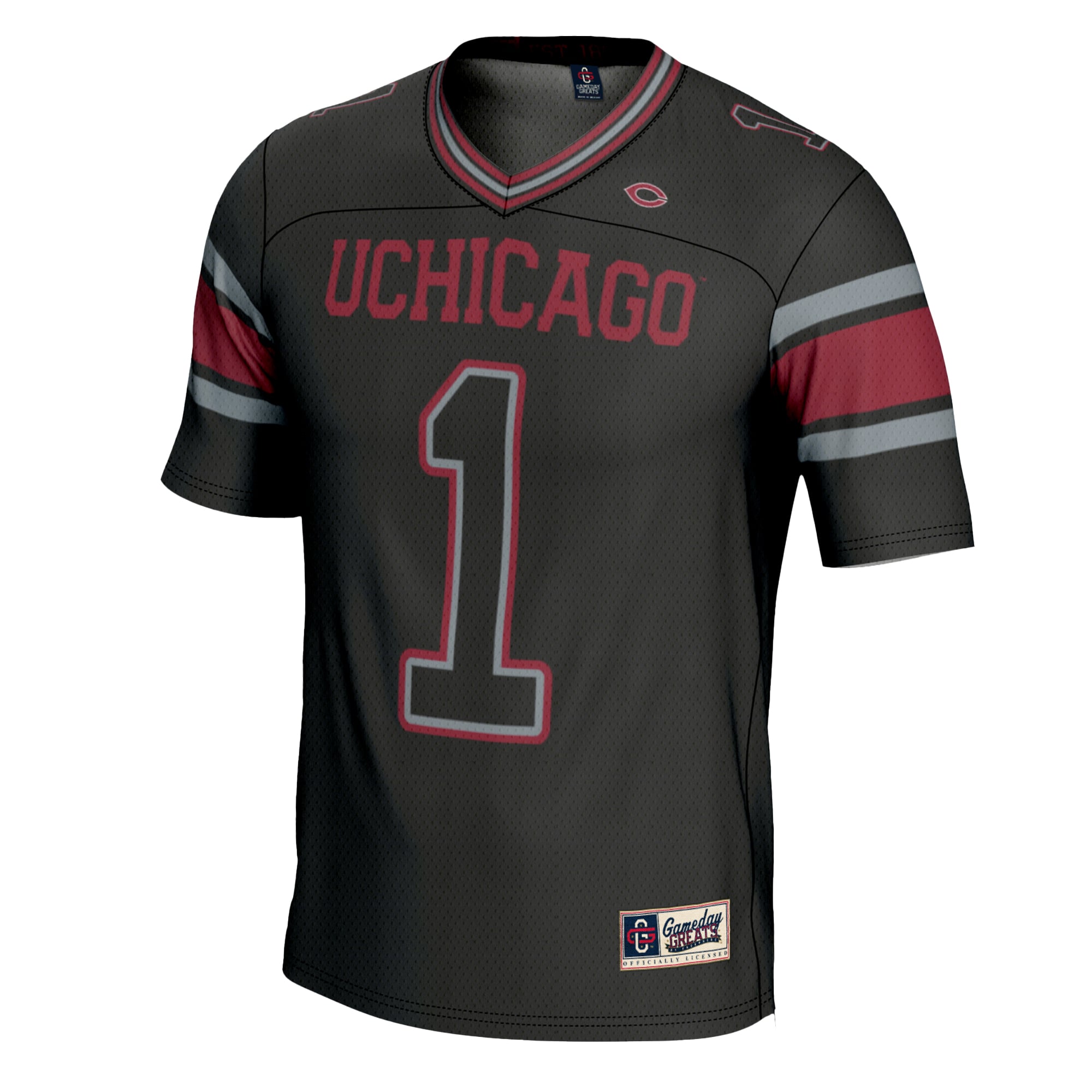 #1 UChicago Maroons Football Jersey Black - front view