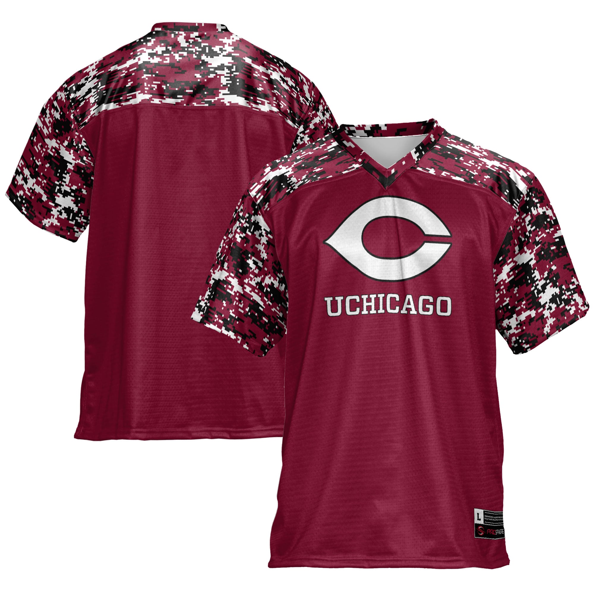 UChicago Maroons Football Jersey Maroon - front and back view