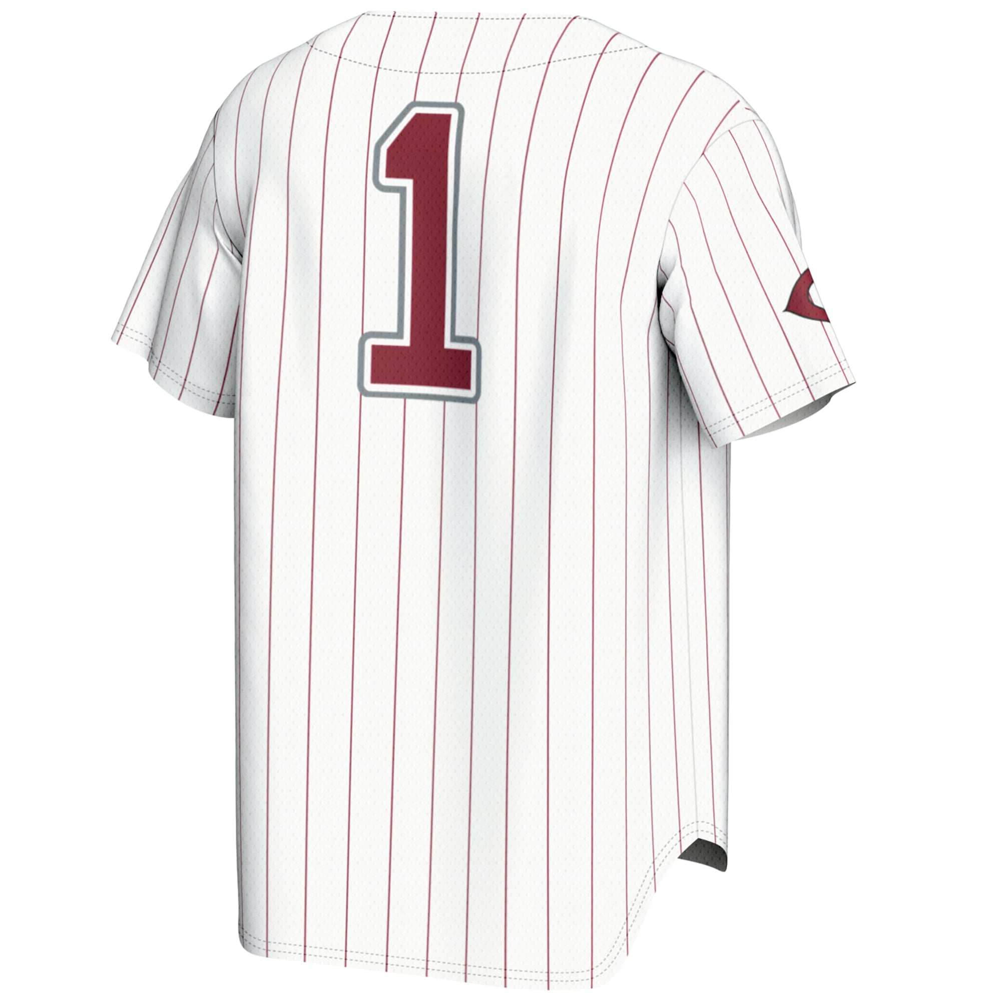 #1 UChicago Maroons Lightweight Baseball Fashion Jersey White - back view