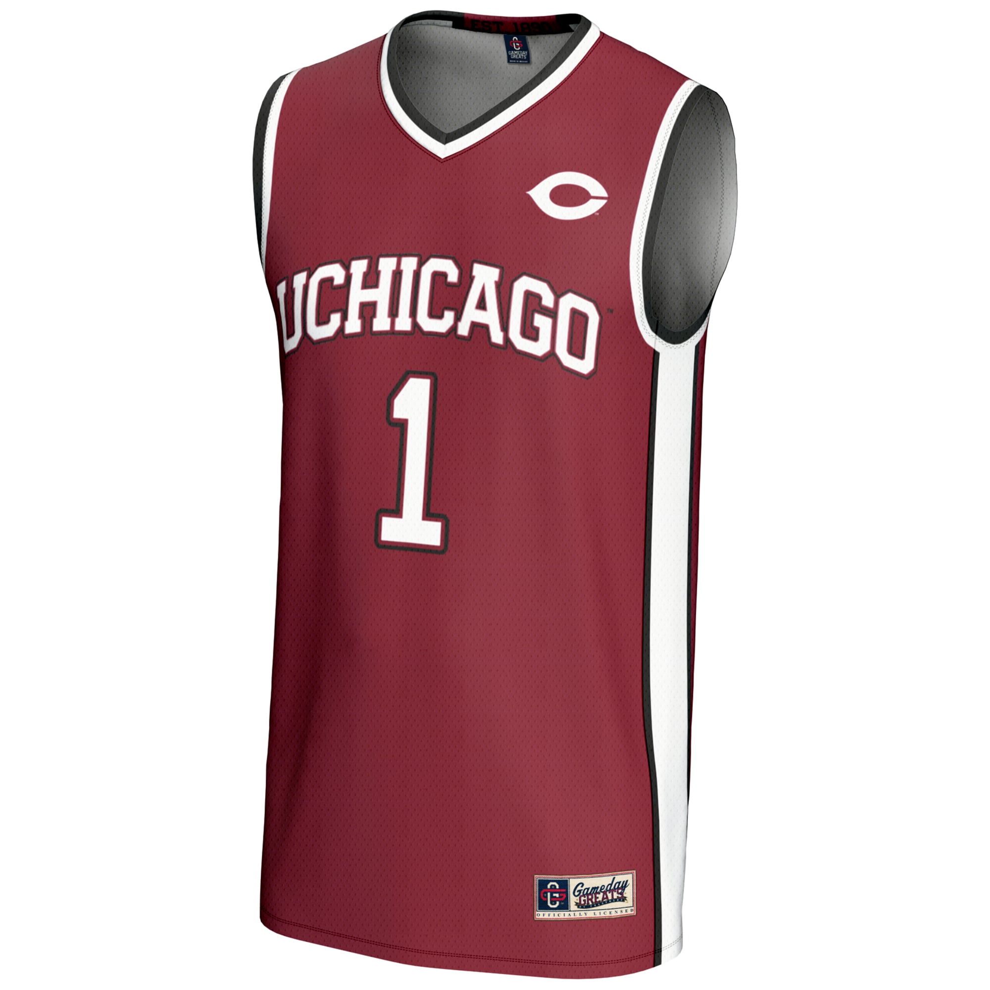 #1 UChicago Maroons Lightweight Basketball Jersey Maroon - front view