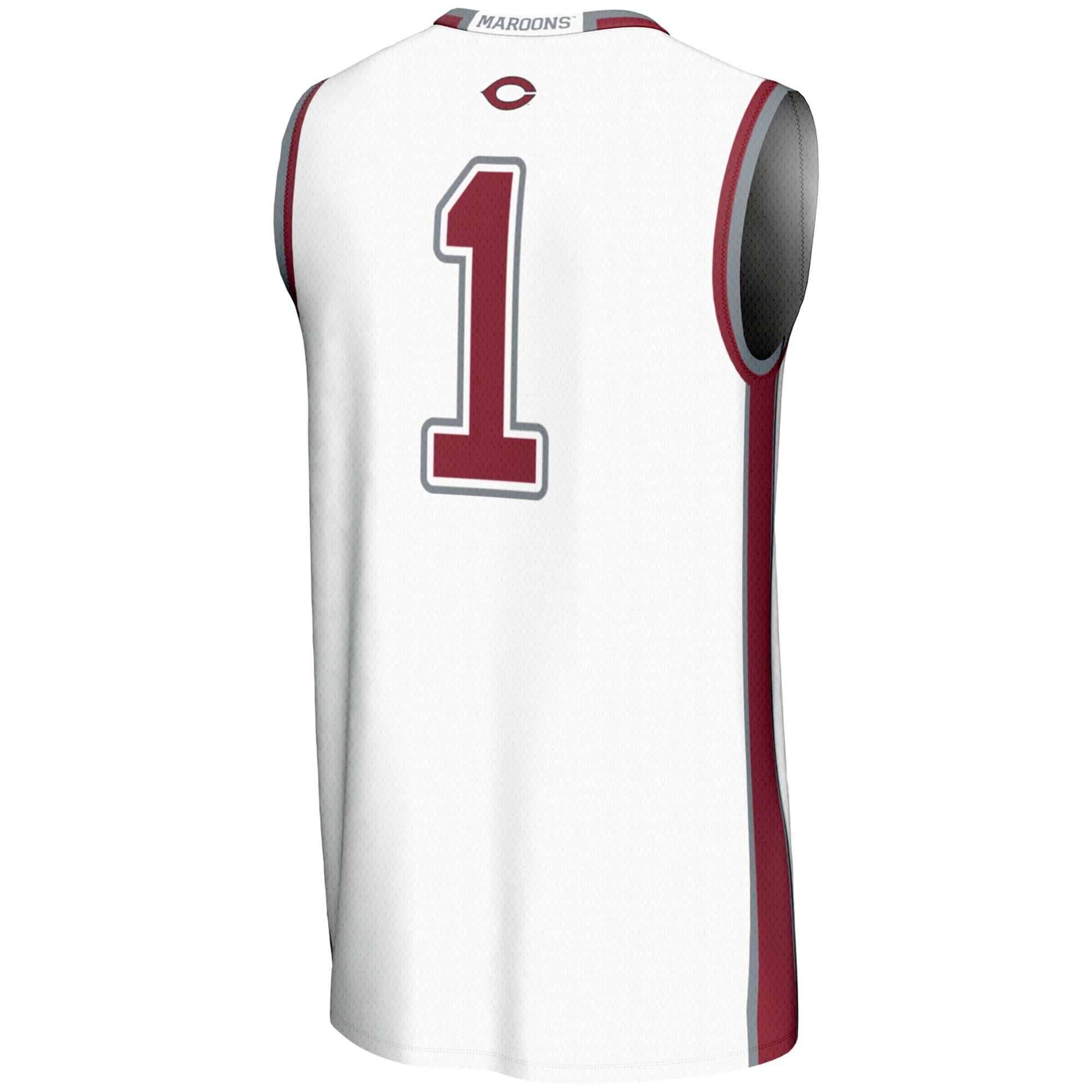 #1 UChicago Maroons Unisex Lightweight Basketball Jersey White - back view