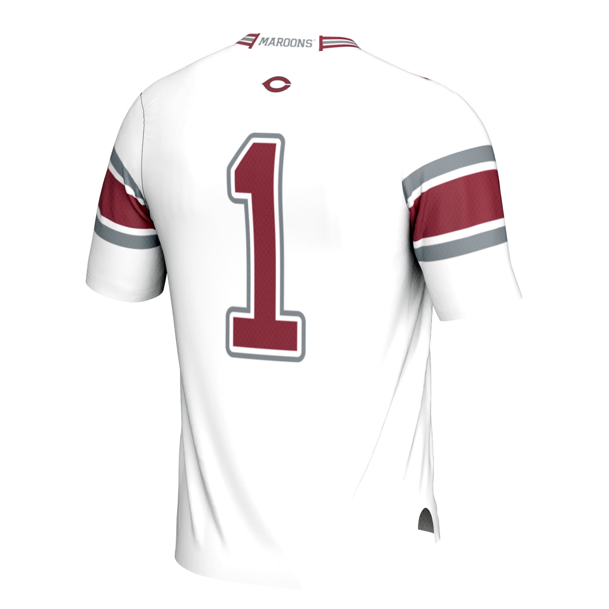 #1 UChicago Maroons Youth Football Jersey White - back view
