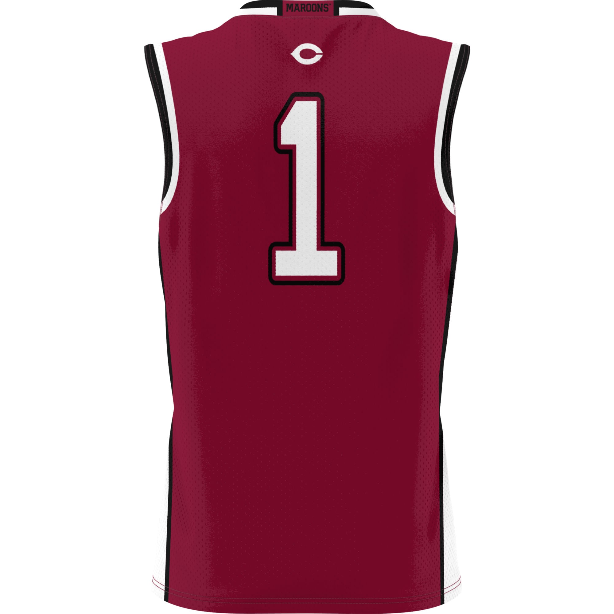 #1 UChicago Maroons Youth Lightweight Basketball Jersey Maroon - back view