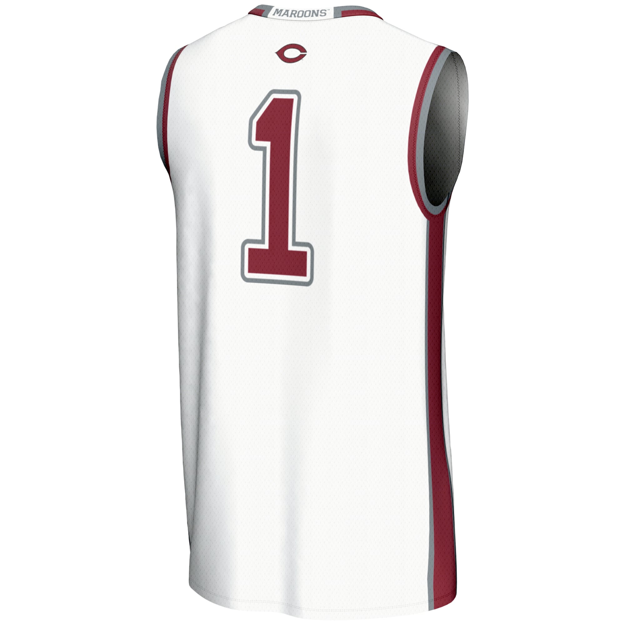 #1 UChicago Maroons Youth Lightweight Basketball Jersey White - back view