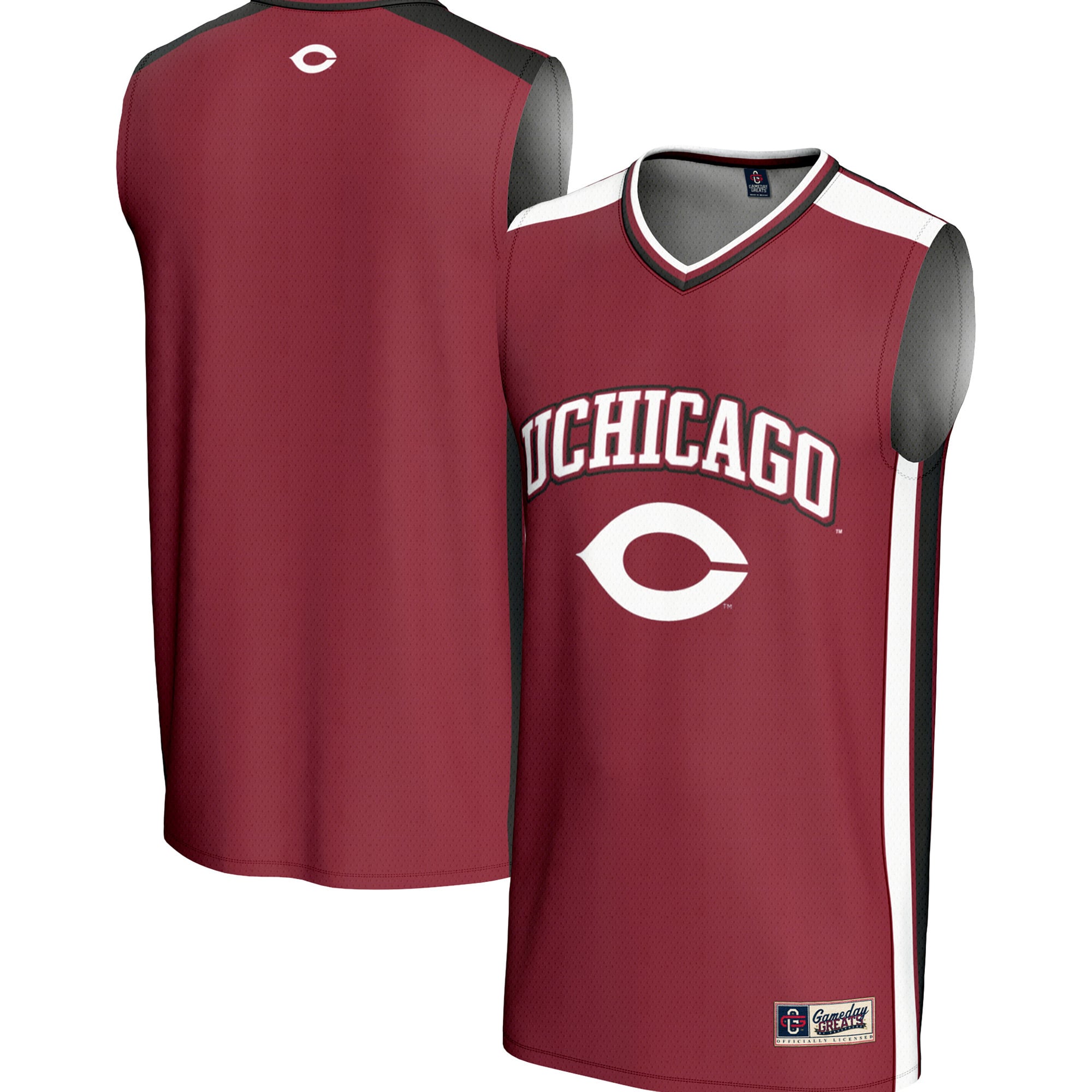 UChicago Maroons Youth Spirit Basketball Jersey Maroon - front and back view