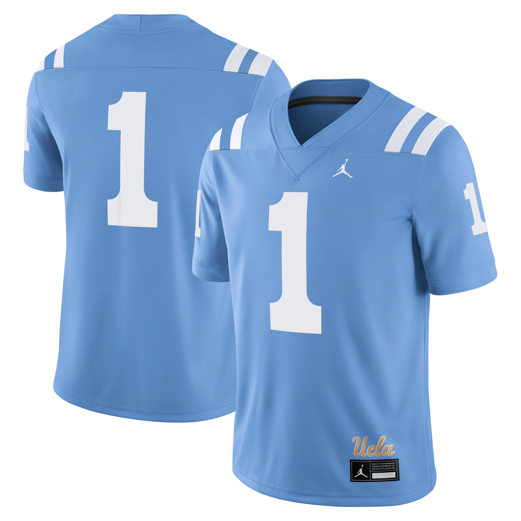 #1 UCLA Bruins Alternate Jersey Light Blue - front and back view