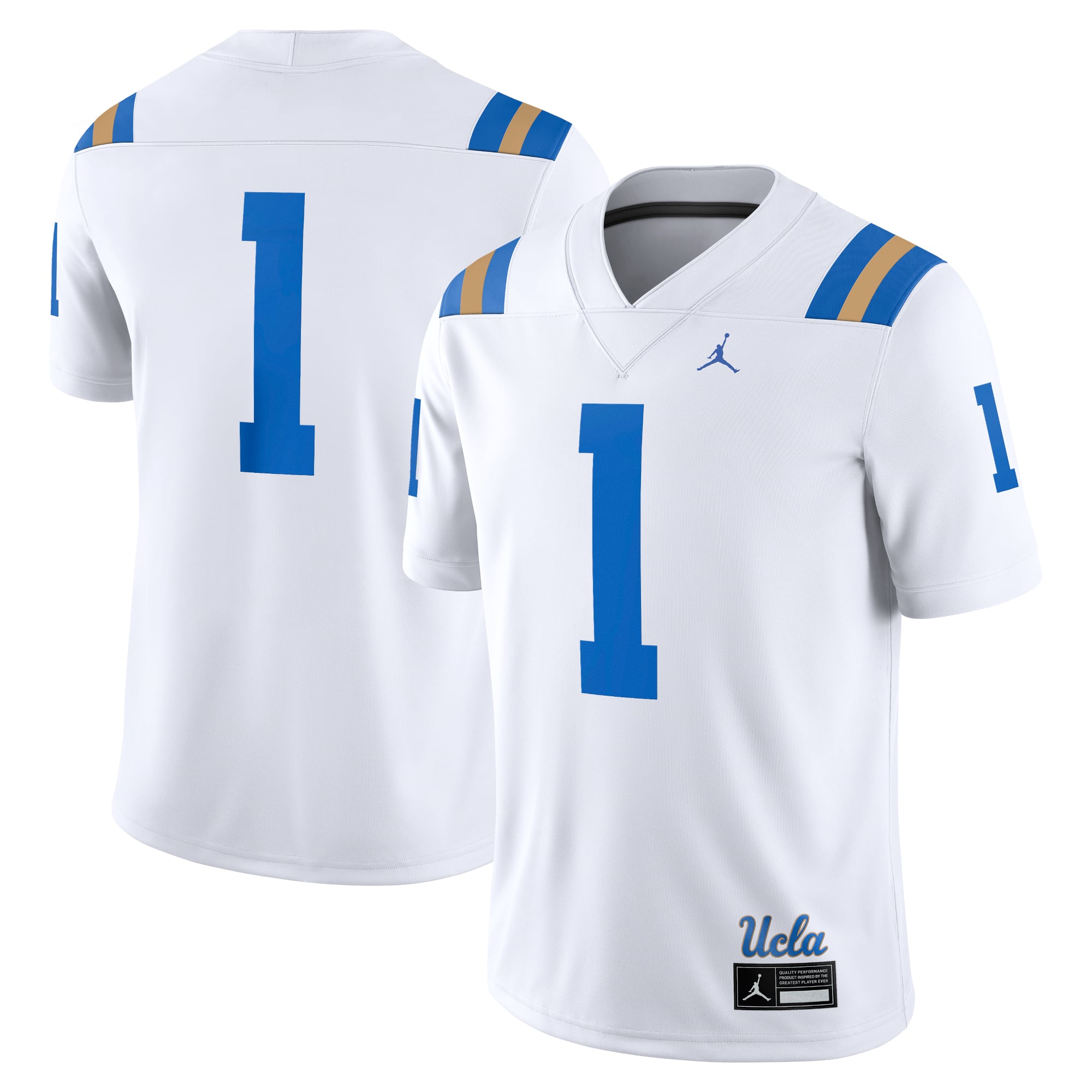 #1 UCLA Bruins Jersey White - front and back view