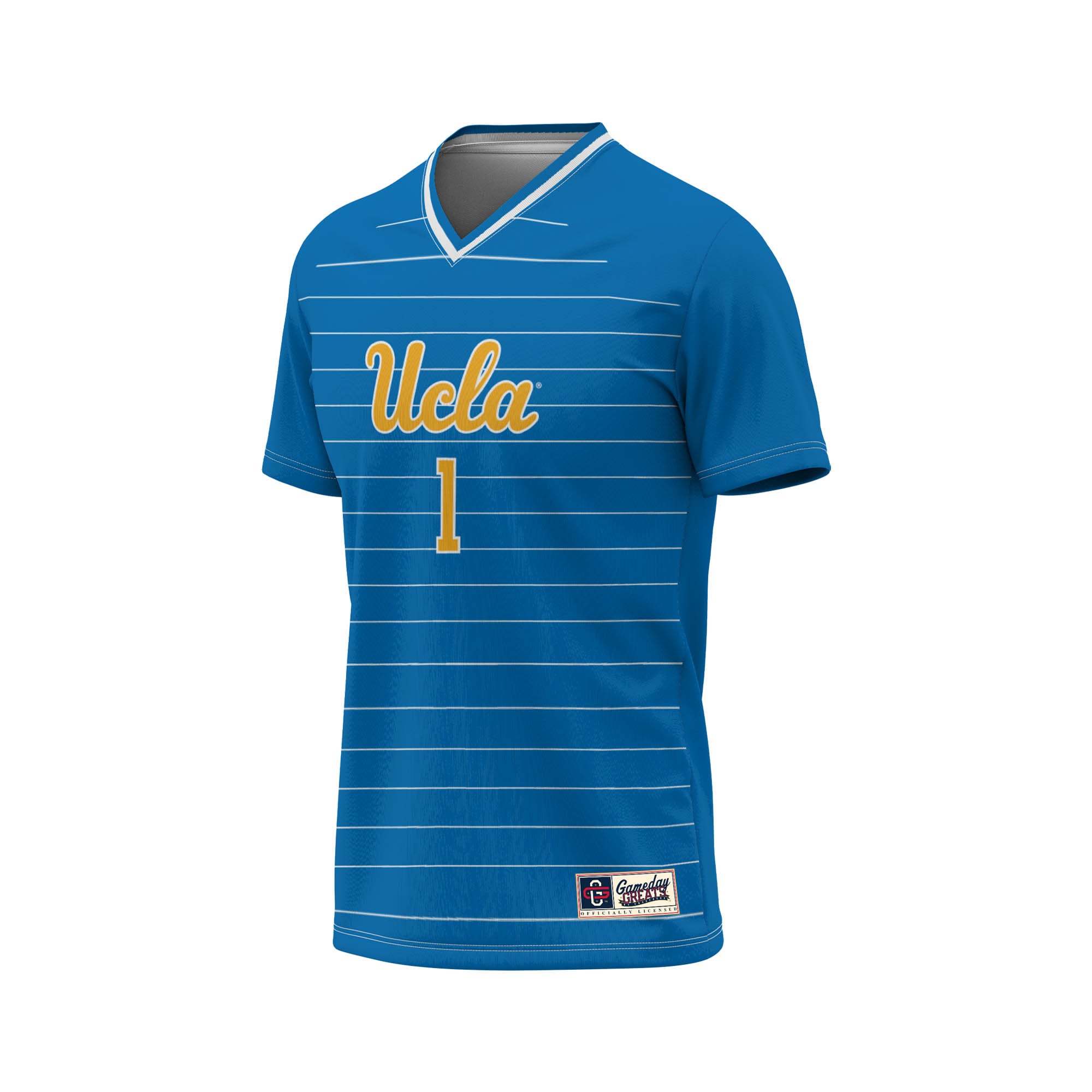 #1 UCLA Bruins Lightweight Soccer Fashion Jersey Blue - front view