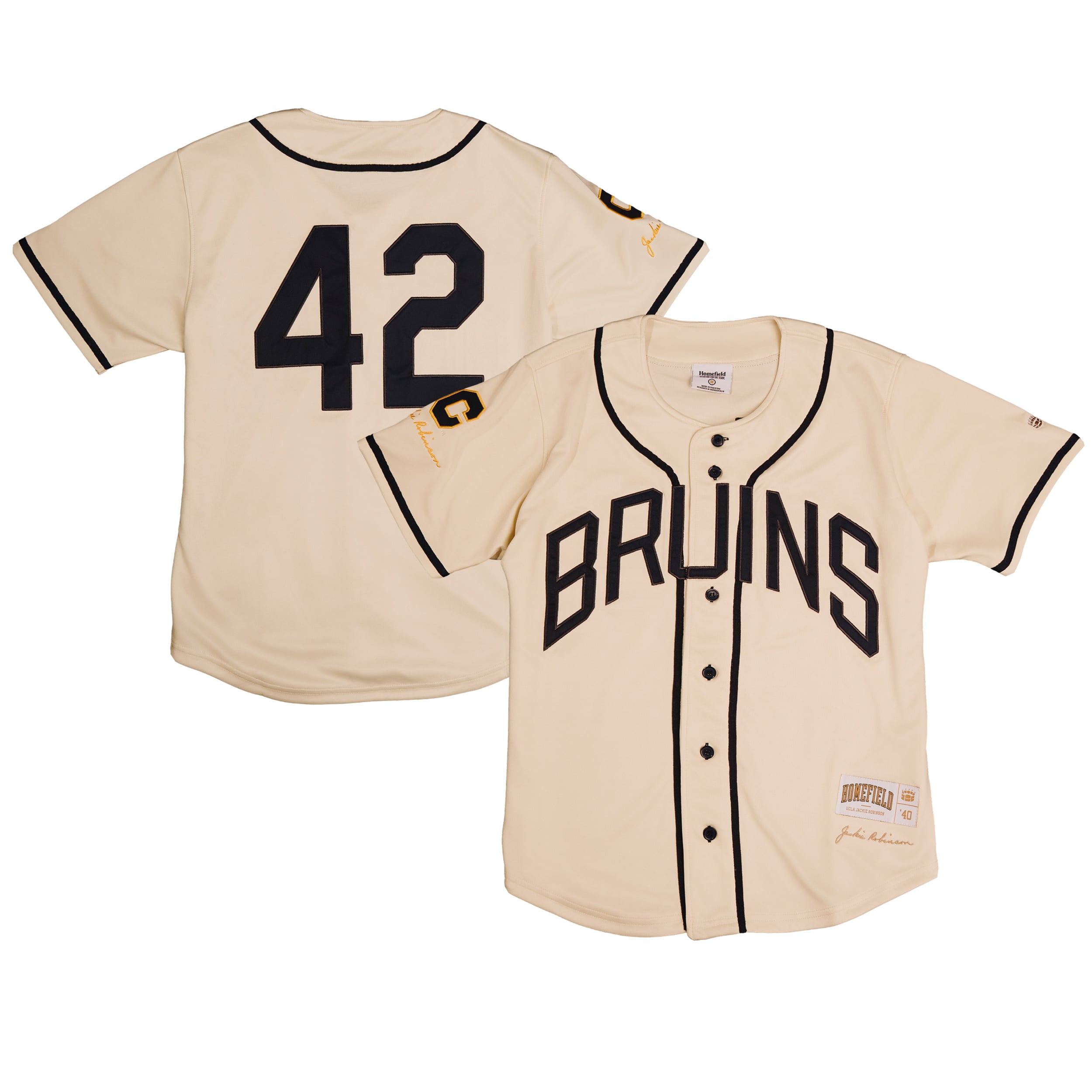 UCLA Bruins Unisex Baseball Jersey Navy - front and back view