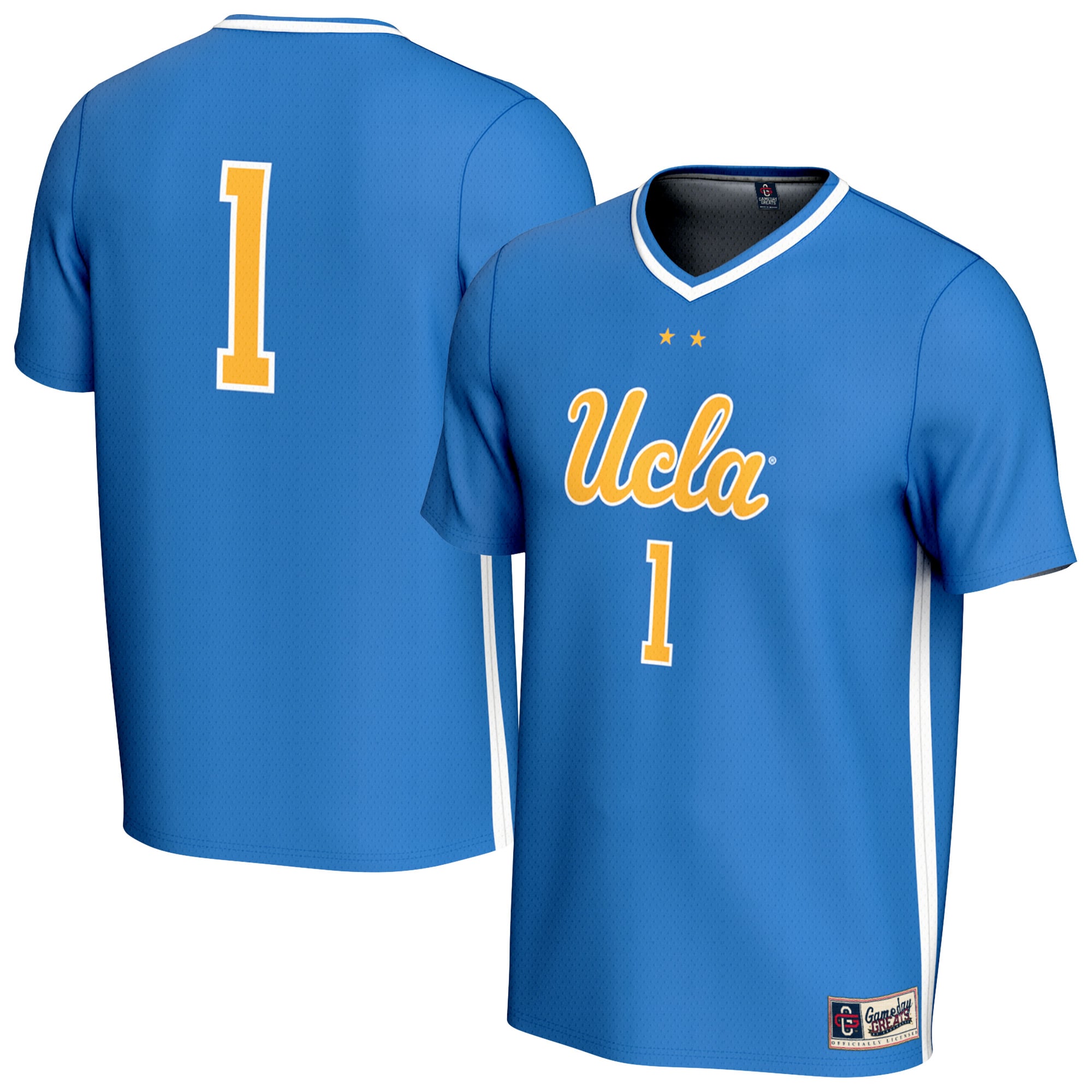 #1 UCLA Bruins Unisex Collegiate Women's Soccer Fashion Jersey Blue - front and back view