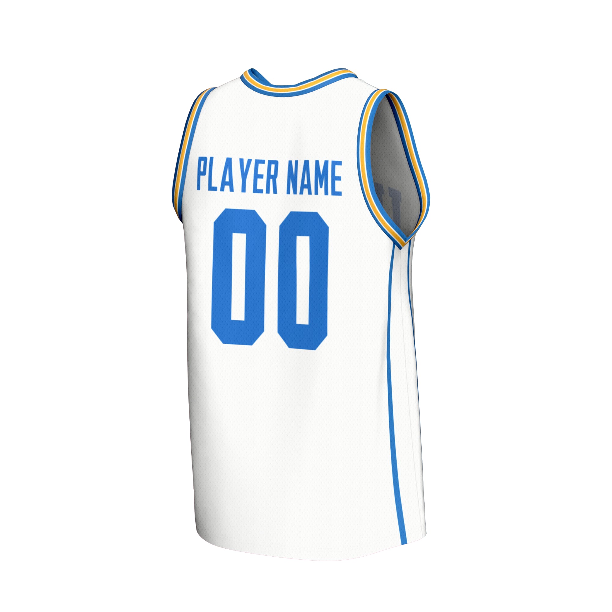UCLA Bruins Unisex Lightweight Basketball Fashion Jersey White - back view