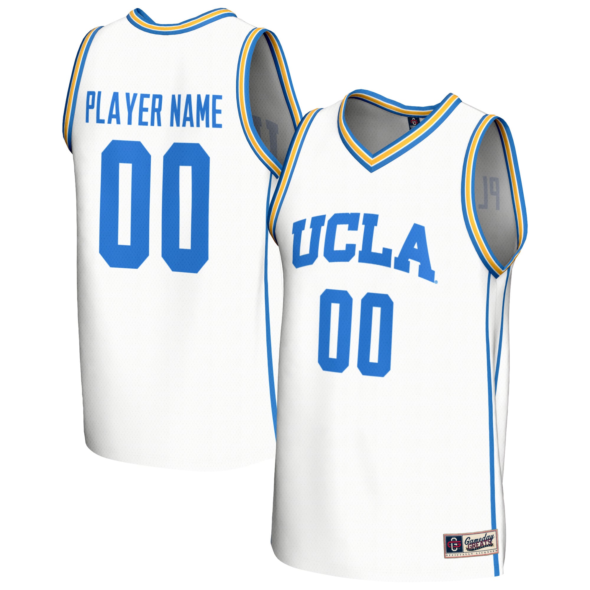 UCLA Bruins Unisex Lightweight Basketball Fashion Jersey White - front and back view