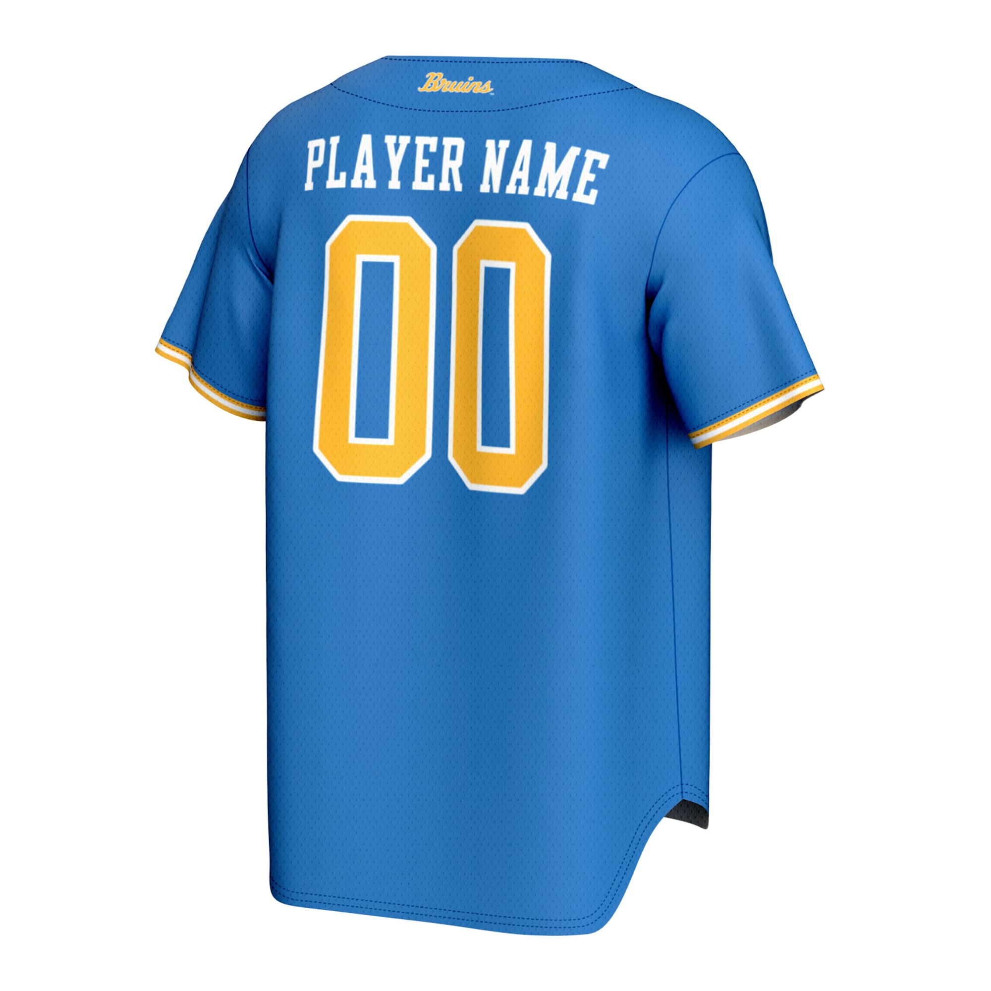 UCLA Bruins Unisex Lightweight Collegiate Baseball Fashion Jersey Blue - back view