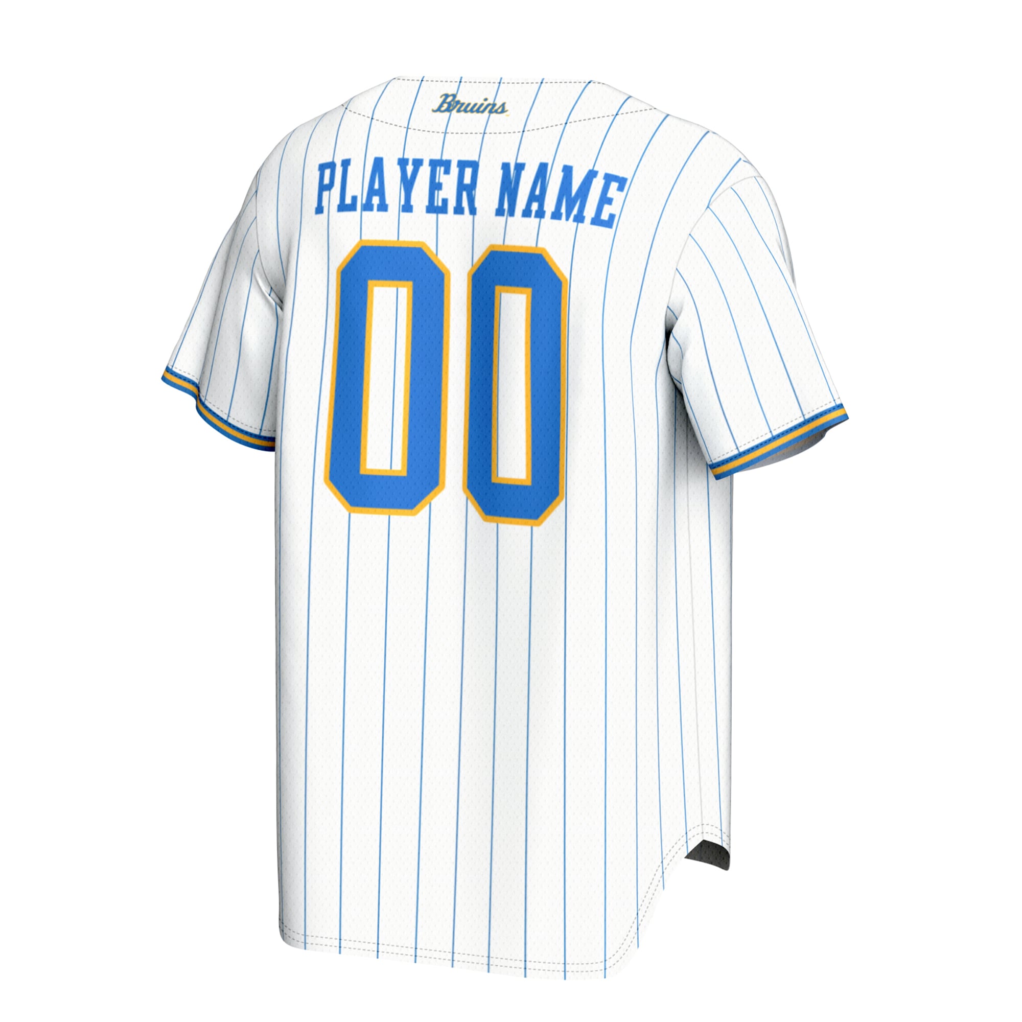 UCLA Bruins Unisex Lightweight Collegiate Baseball Fashion Jersey White - back view
