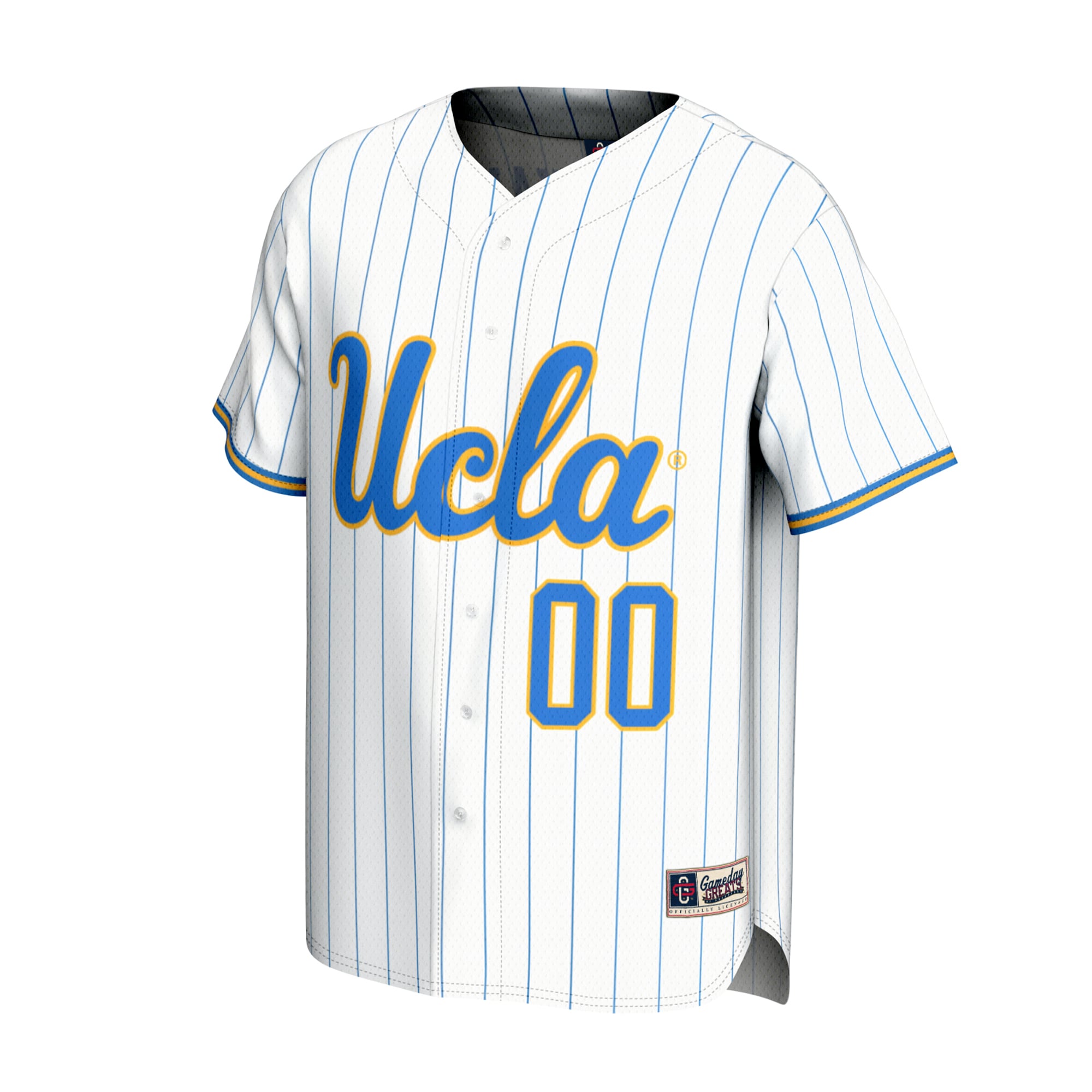 UCLA Bruins Unisex Lightweight Collegiate Baseball Fashion Jersey White - front view
