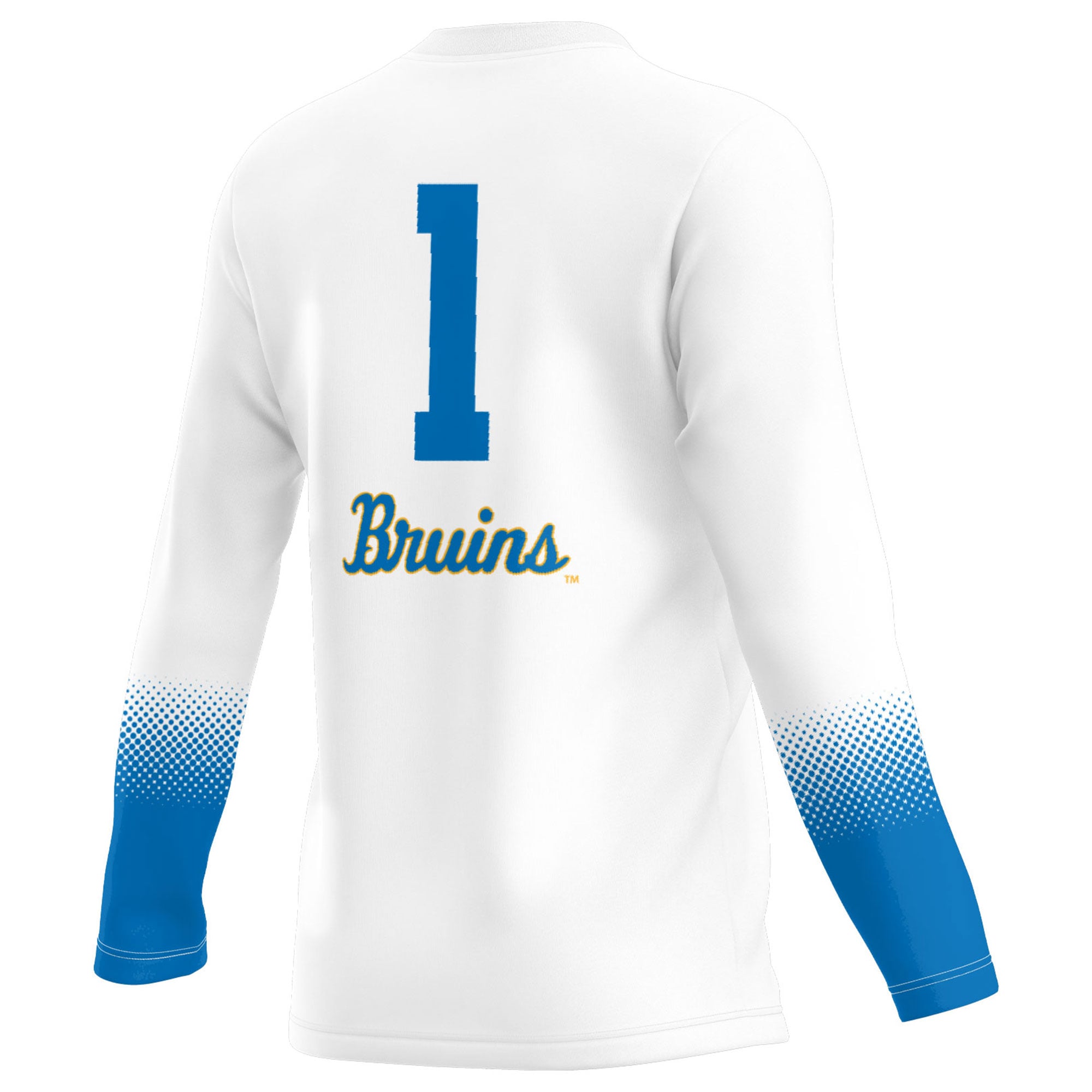 #1 UCLA Bruins Unisex Lightweight Volleyball Jersey White - back view