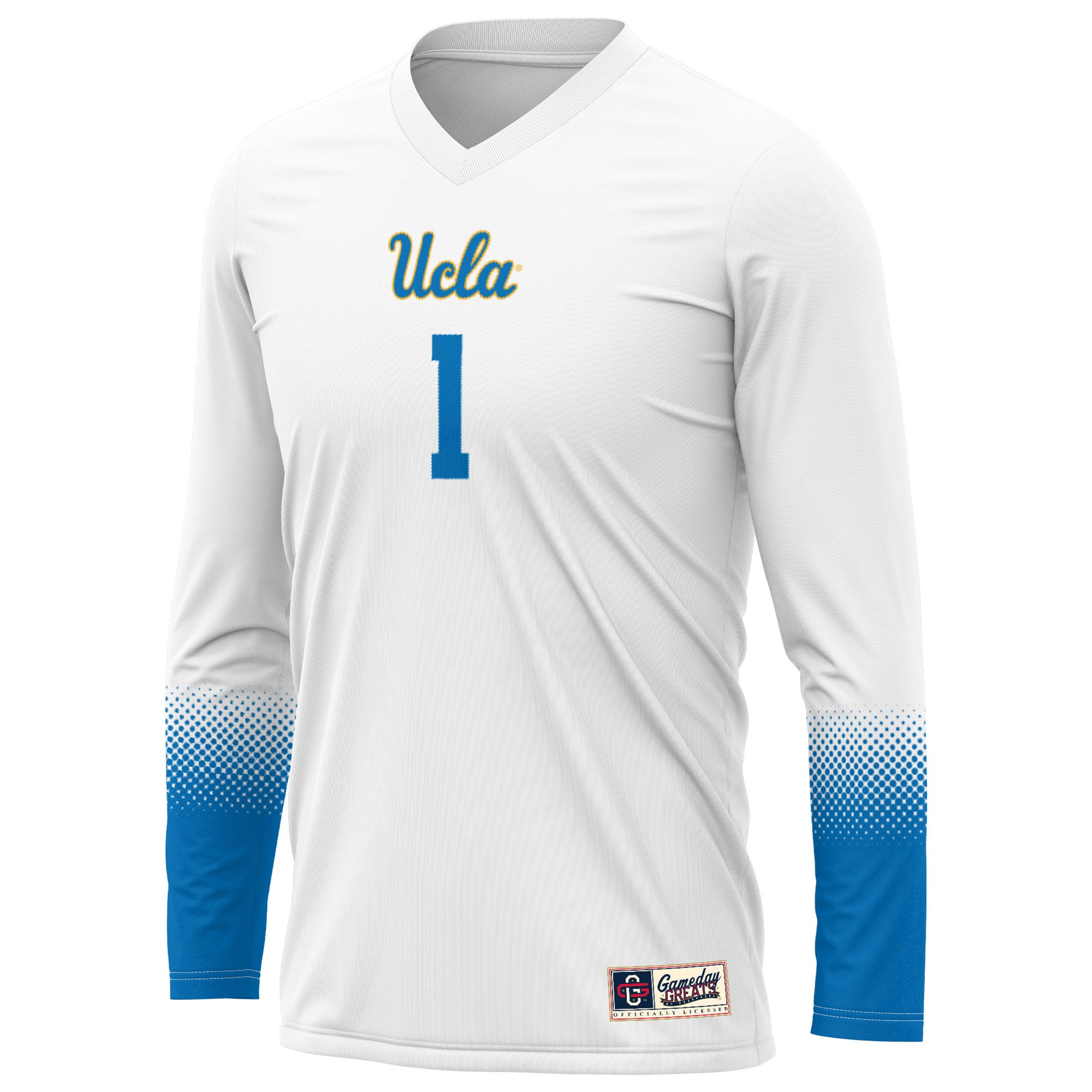 #1 UCLA Bruins Youth Lightweight Women's Volleyball Jersey White - front view