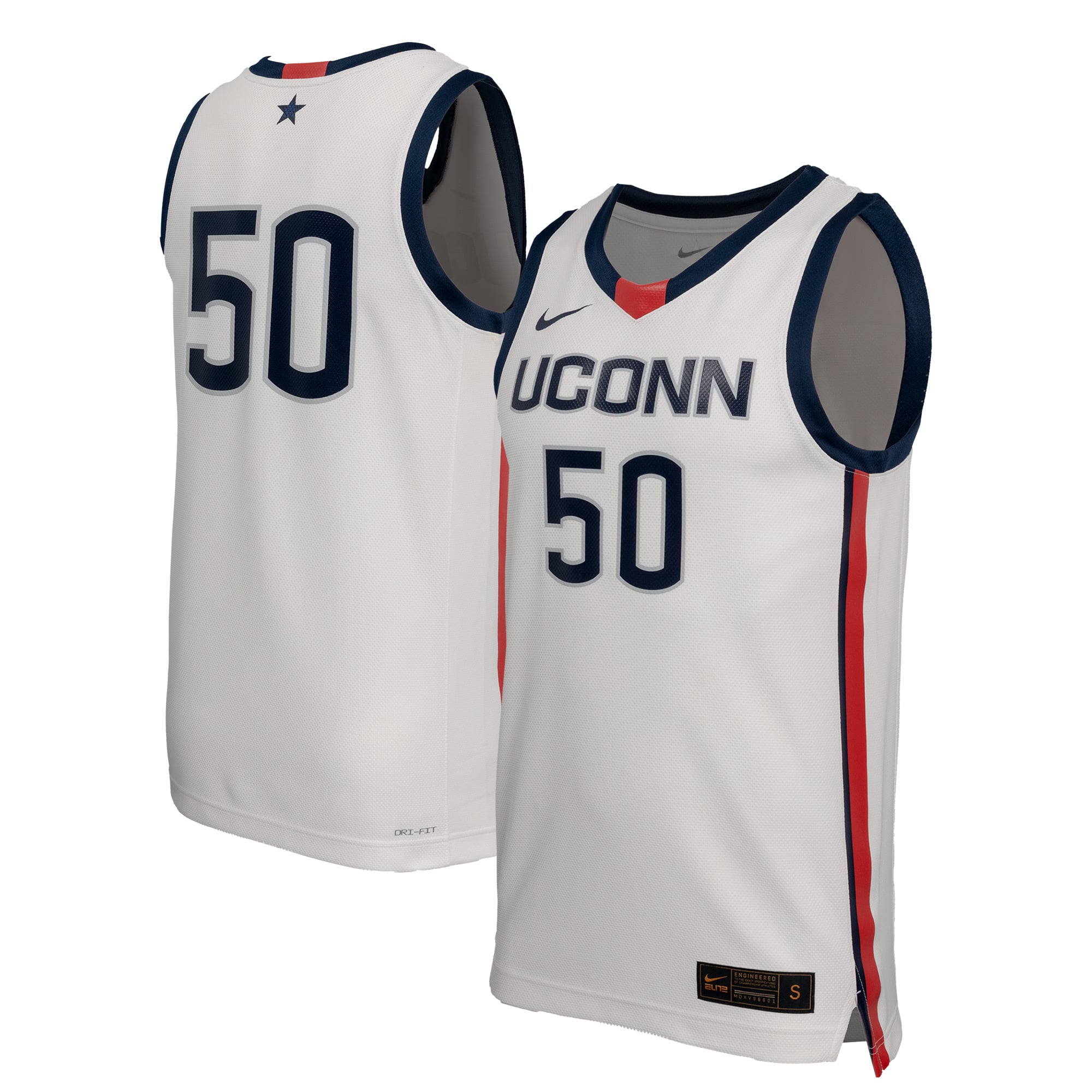 UConn Huskies Basketball Jersey White - front and back view